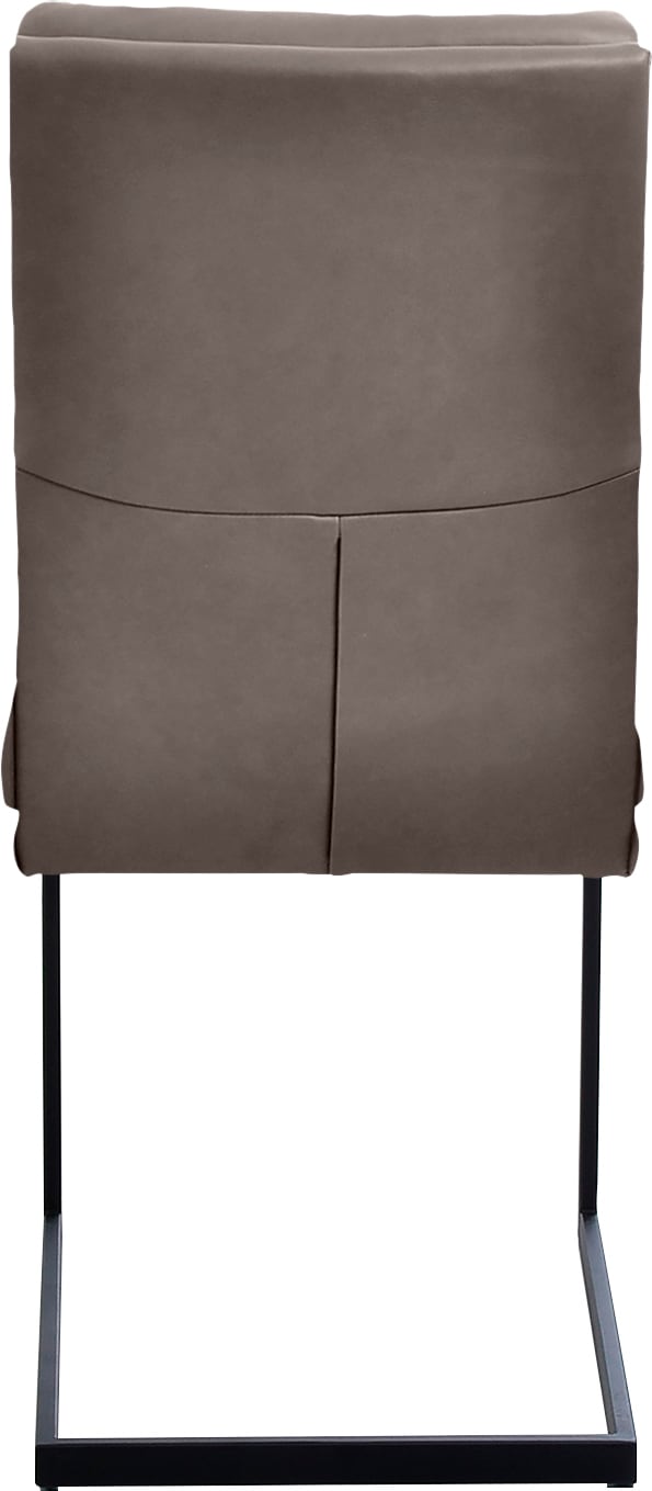 K+W Komfort & Wohnen Freischwinger, Leder CLOUD, stabiles Hochkantrohr, Untergestell in Edelstahloptik oder schwarz
