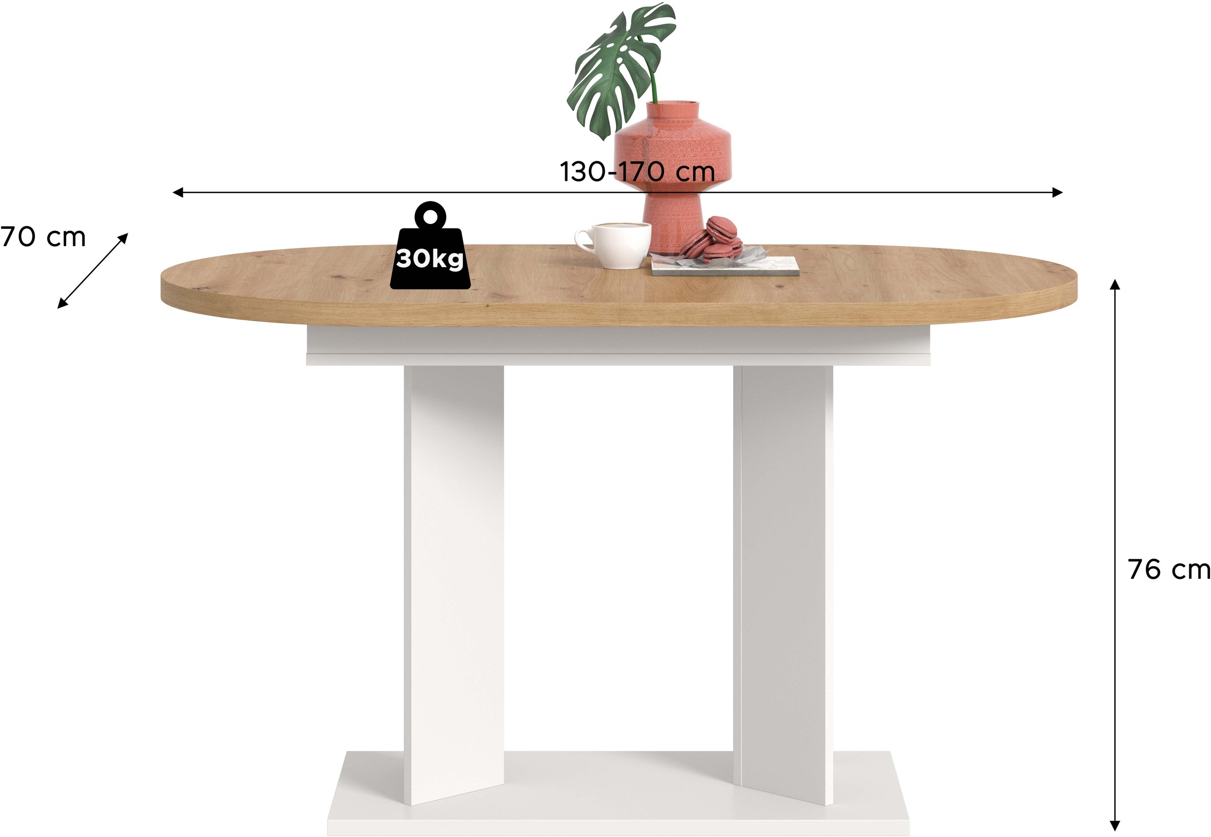 Home affaire Esstisch 1 Stk. tlg. Tisch, Esstisch, Esszimmer, Küche