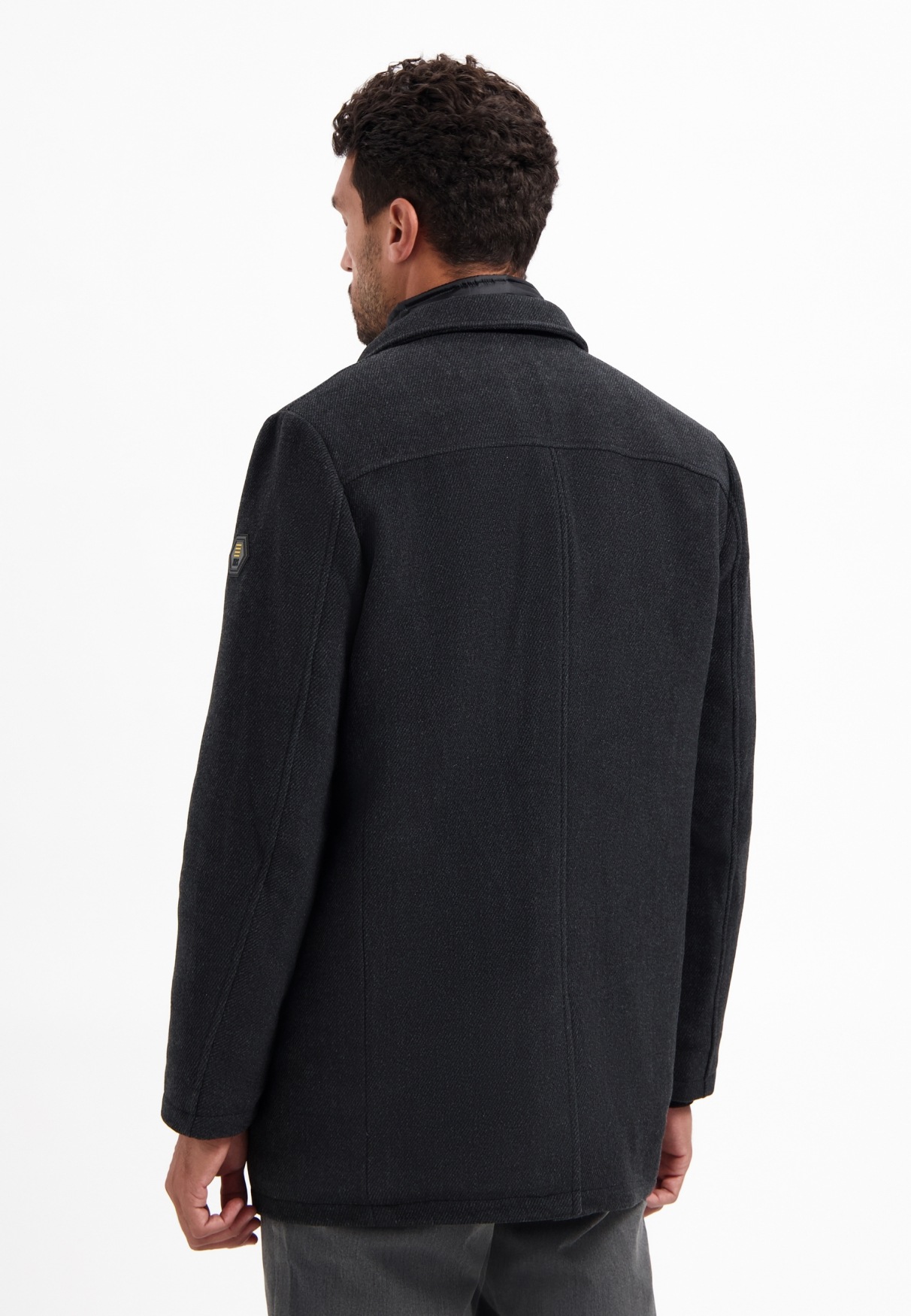 NO EXCESS Parka »No Excess Wollmantel mit doppeltem Verschluss«