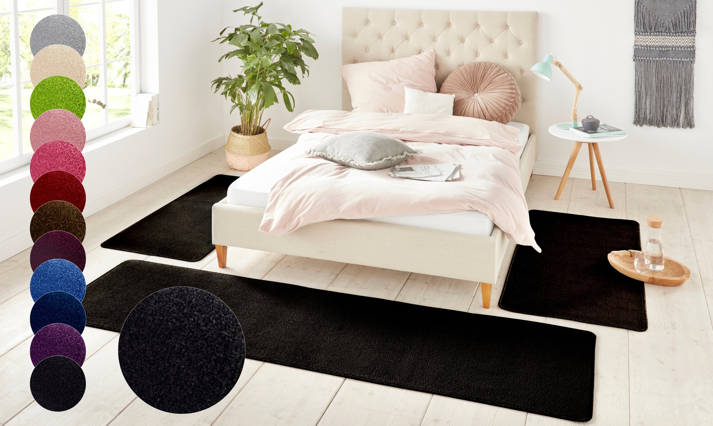 HANSE Home Bettumrandung »Shashi« Höhe 8 mm 3 Stk. tlg. Kurzflor, Unifarben günstig online kaufen