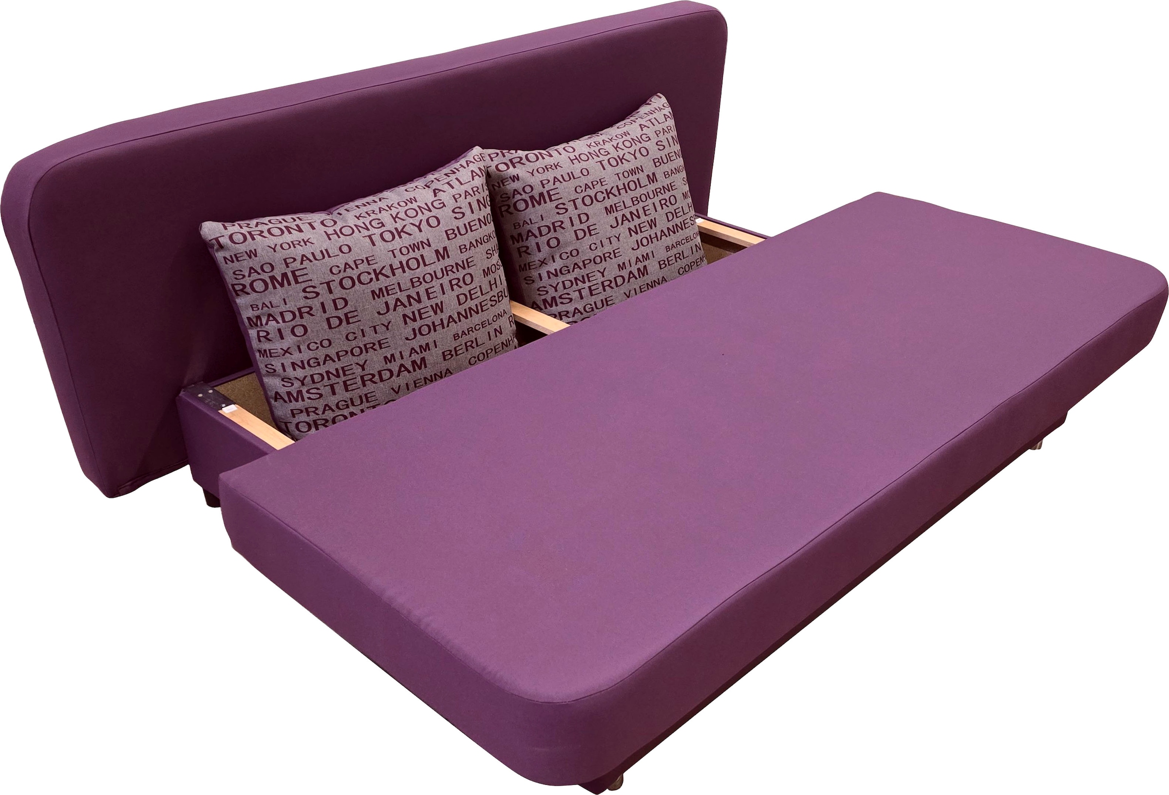 COLLECTION AB Schlafsofa »Ulla inkl. Bettfunktion und Bettkasten« inkl. Wenderückenkissen,Armlehnekissen