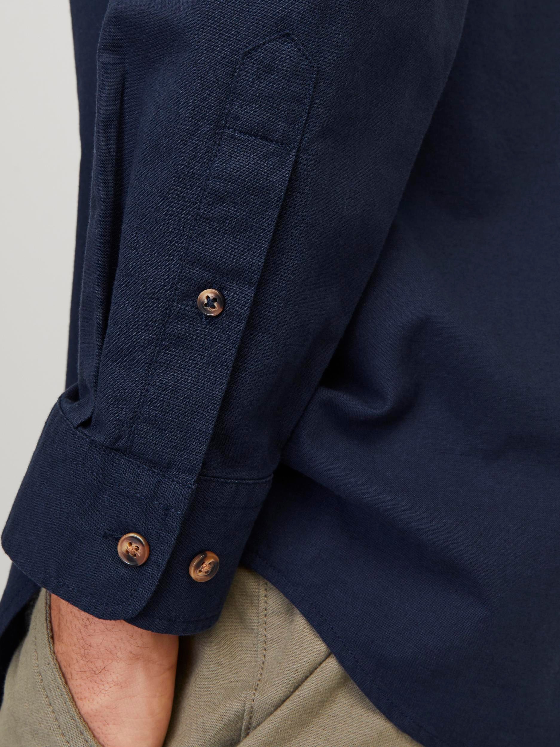 Jack & Jones Langarmhemd »JJESUMMER BAND LINEN BLEND SHIRT LS SN«