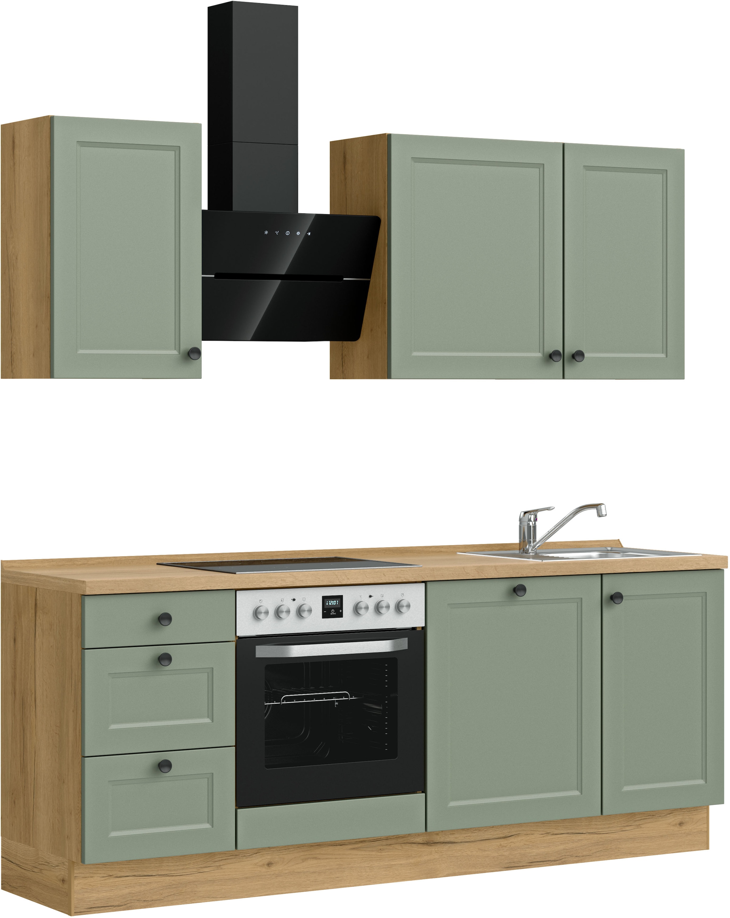 nobilia® Küchenzeile »"Cascada II"«, vormontiert, Breite 210 cm, Ausrichtung wählbar, wahlw. mit E-Geräten