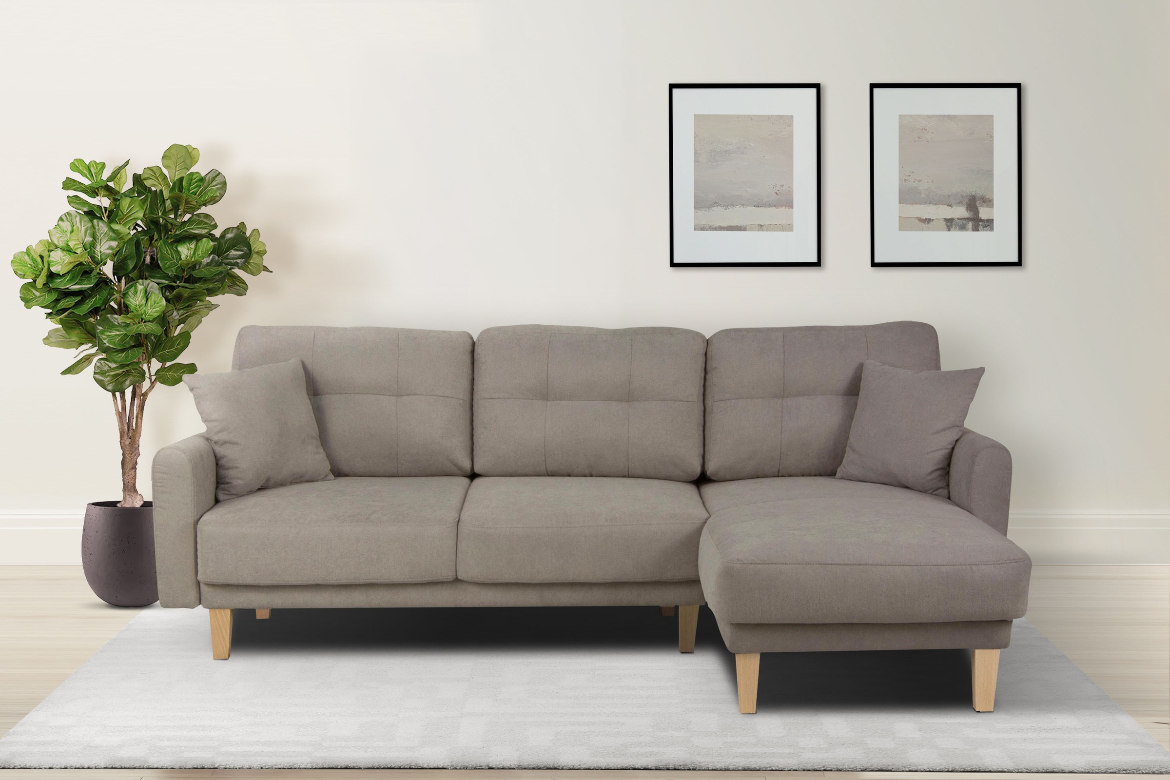Home affaire Ecksofa »TRIPLO optionale Schlafsofa mit Bettkasten, Maße B/T/ günstig online kaufen