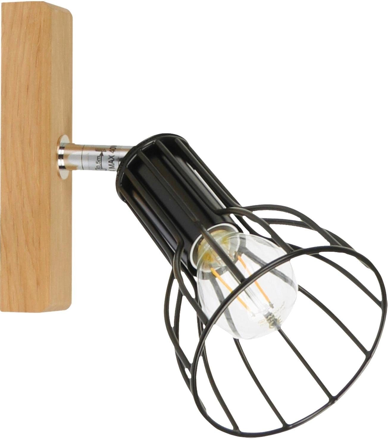 SPOT Light Wandleuchte »MEGAN WOOD«, 1 flammig, Leuchtmittel E14   ohne Leu günstig online kaufen