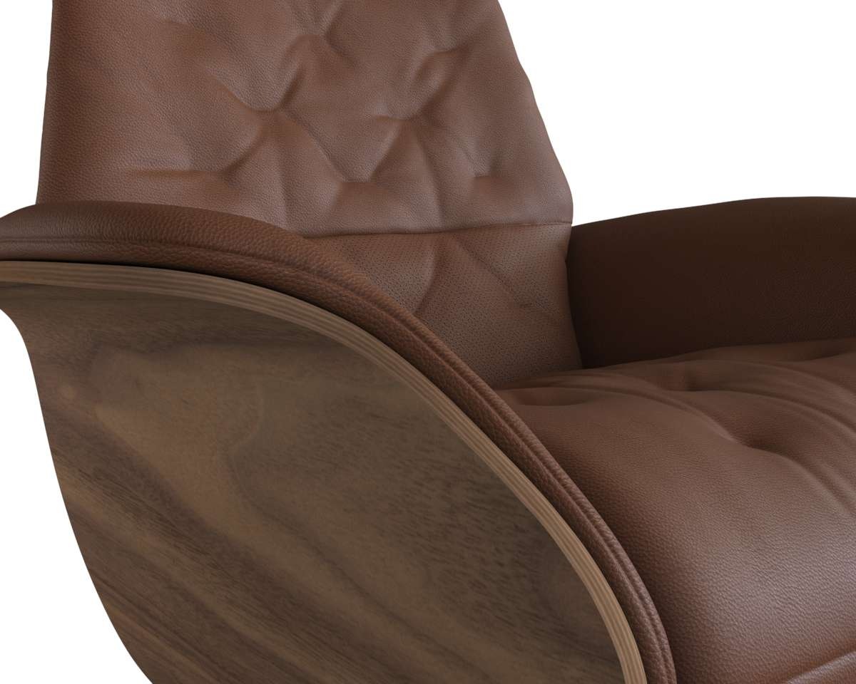 FLEXLUX Relaxsessel »Volden elektrischer Funktionsessel«, Größe M, Rücken & Fußteil elektrisch, Akku, Arml. Walnuss, Fuß schwarz