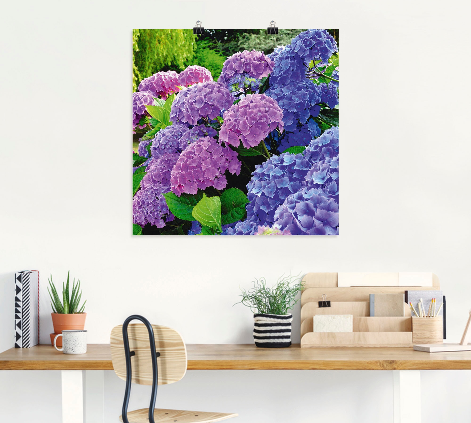 Artland Wandbild »Hortensien im Garten« Blumen 1 Stk. tlg. als Alubild, Leinwandbild, Poster in verschied. Größen