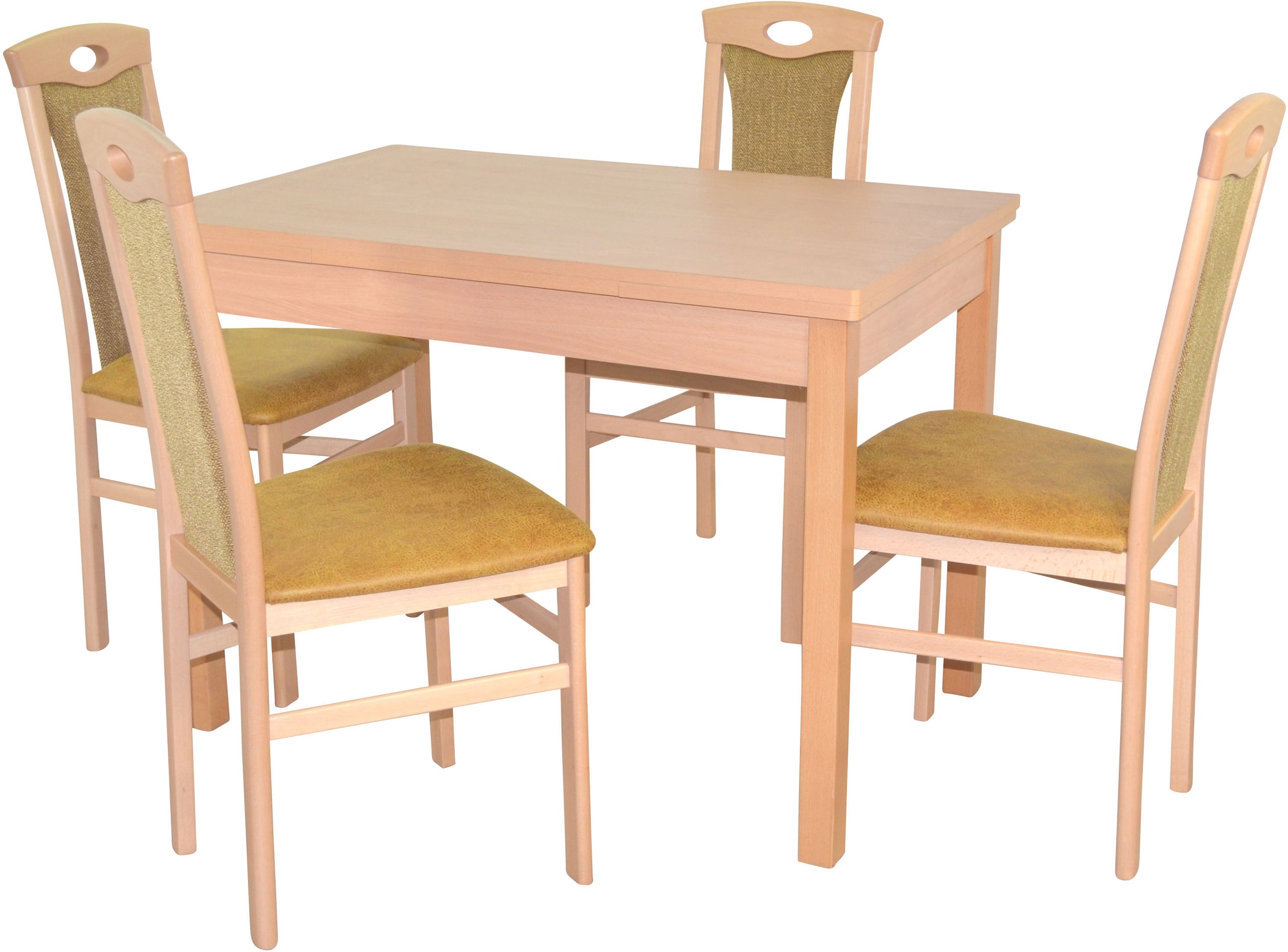 HOFMANN LIVING AND MORE Essgruppe »5tlg. Tischgruppe«, (Spar-Set, 5 tlg., 5tlg. Tischgruppe), Stühle montiert