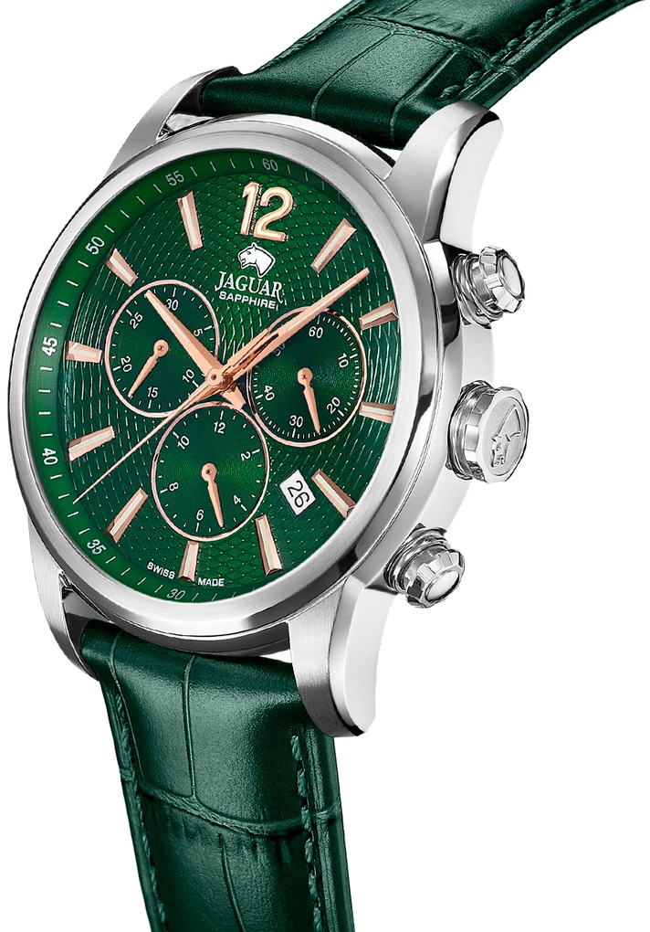 Jaguar Chronograph »Acamar«, Armbanduhr, Quarzuhr, Herrenuhr, Saphirglas, Stoppfunktion