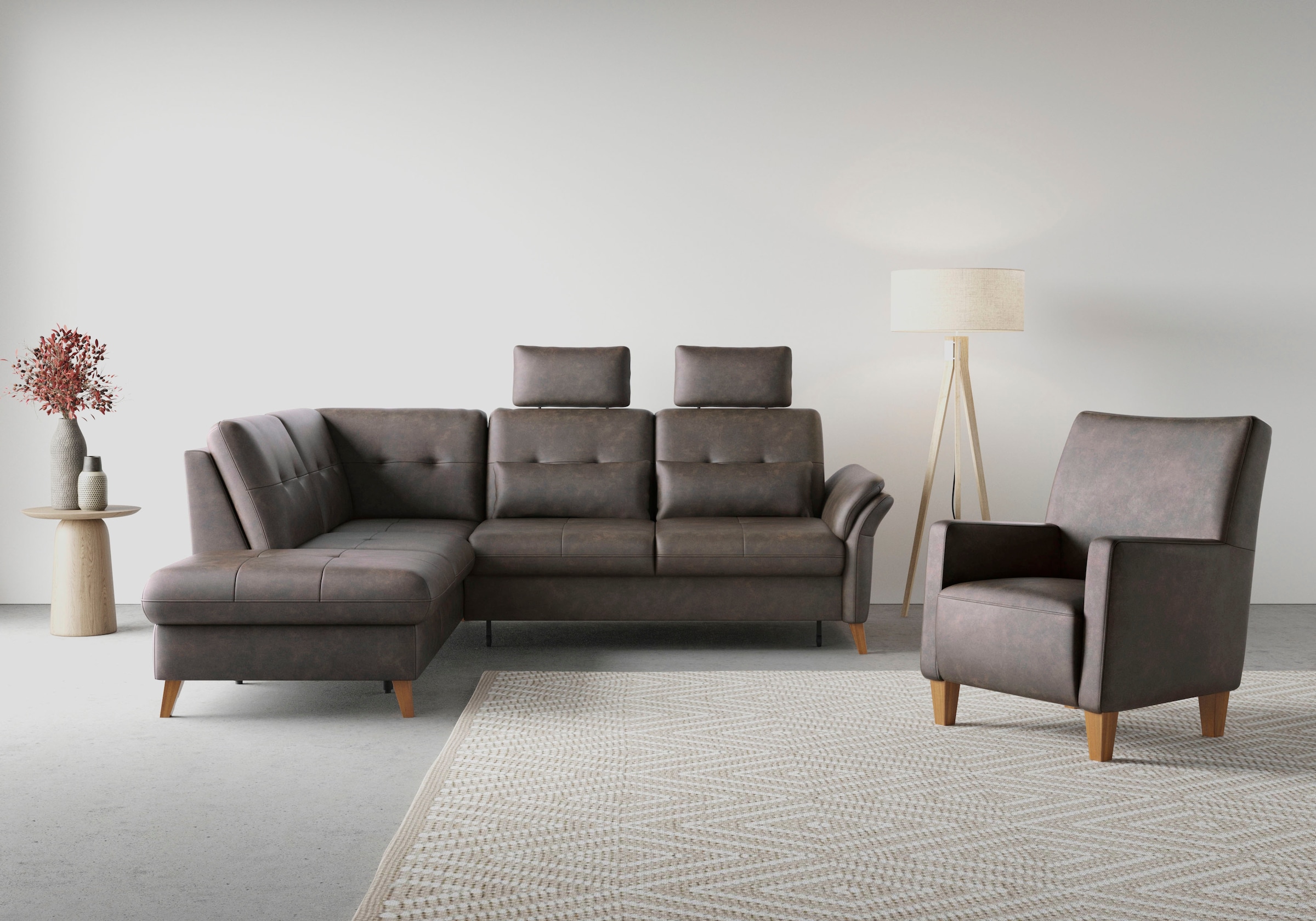 sit&more Ecksofa »Göteborg« inkl. Sitztiefenverstellung, wahlweise mit Bett günstig online kaufen