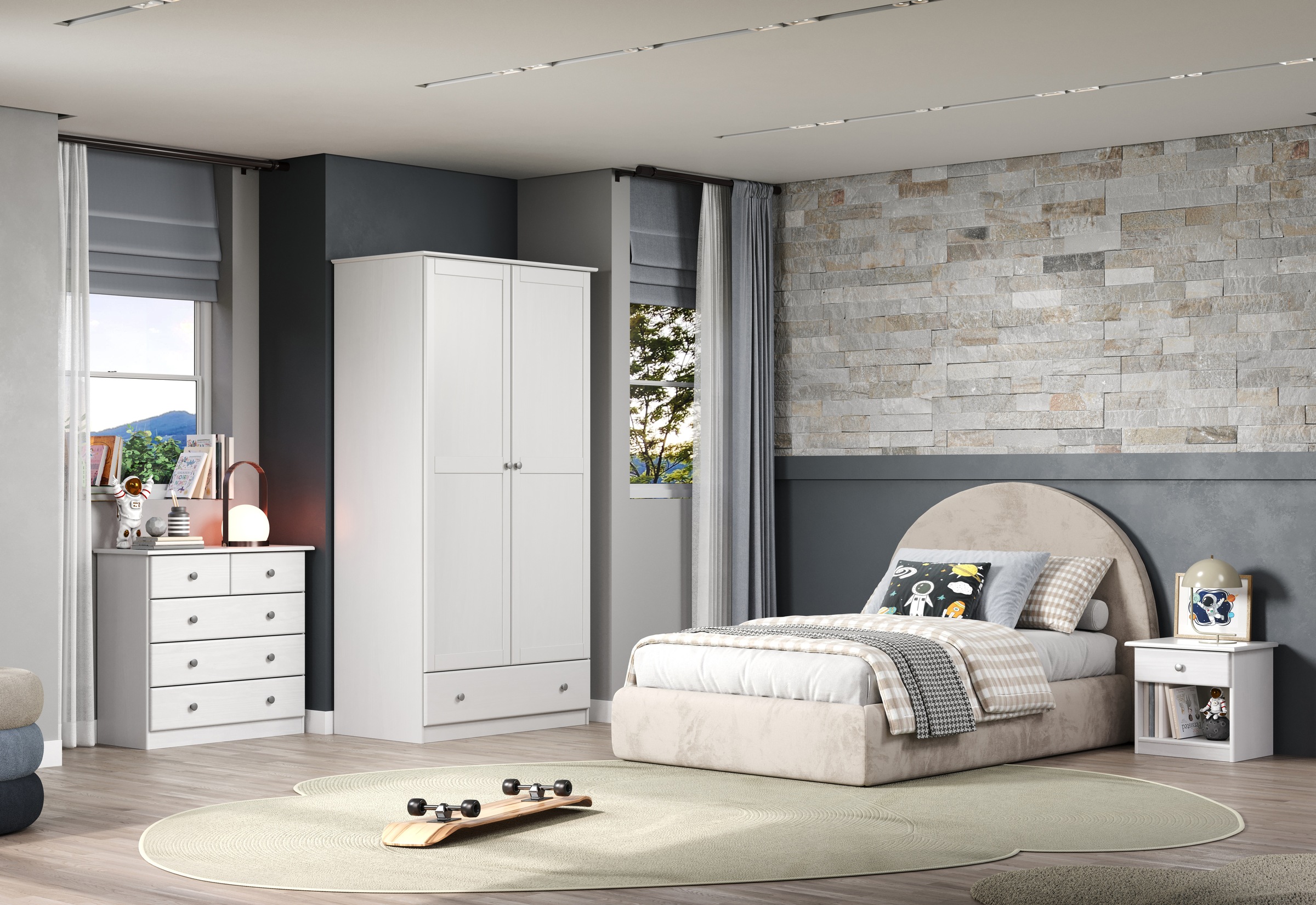 Home affaire Nachtkommode »Delsbo Nachtschrank Schrank Schlafzimmer Beistellschrank«, (1 St., Landhaus Design aus Kiefernholz), Massivholz Nachttisch Weiß lackiert - Nachtkonsole (B/T/H) 44/34/41 cm