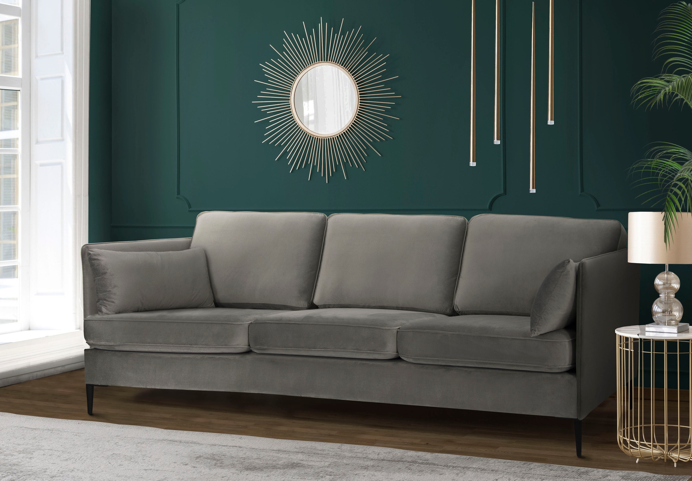 Home affaire 3-Sitzer »Light« inklusive loser Zierkissen, mit schmalen Arml günstig online kaufen