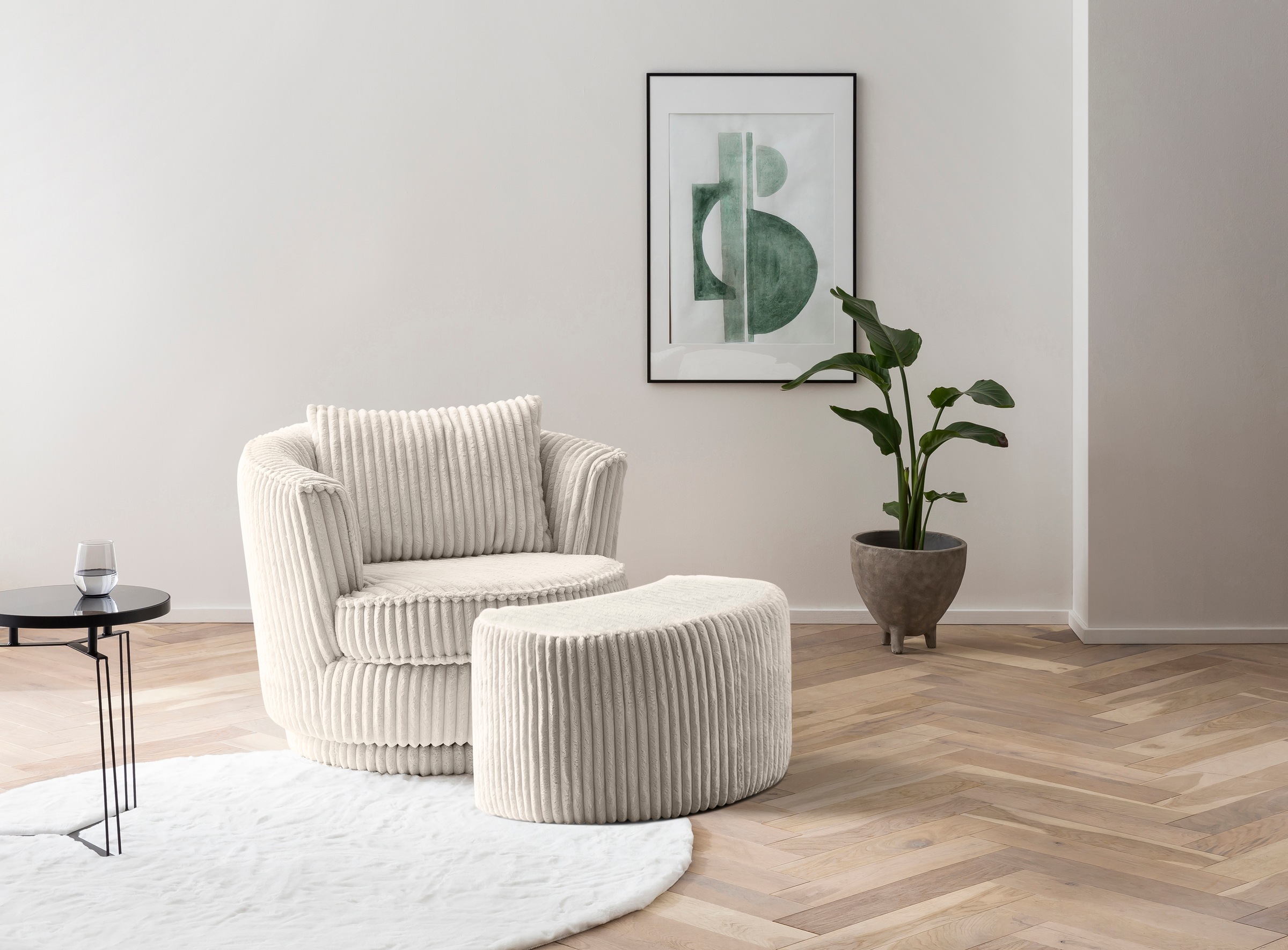 Leonique Drehsessel »MAISIE, Love Seat,Lese-Sessel,Sessel-Set, mit Hocker«, günstig online kaufen