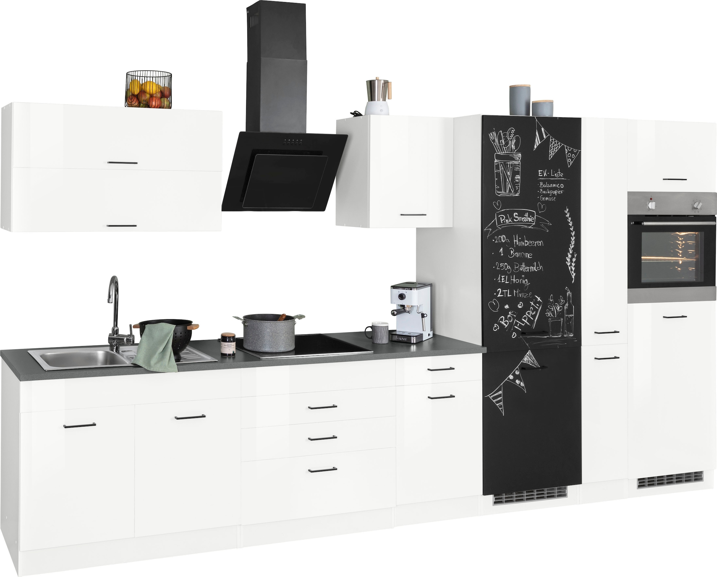 KOCHSTATION Küchenzeile »KS-Trier«, ohne E-Geräte, Breite 380 cm