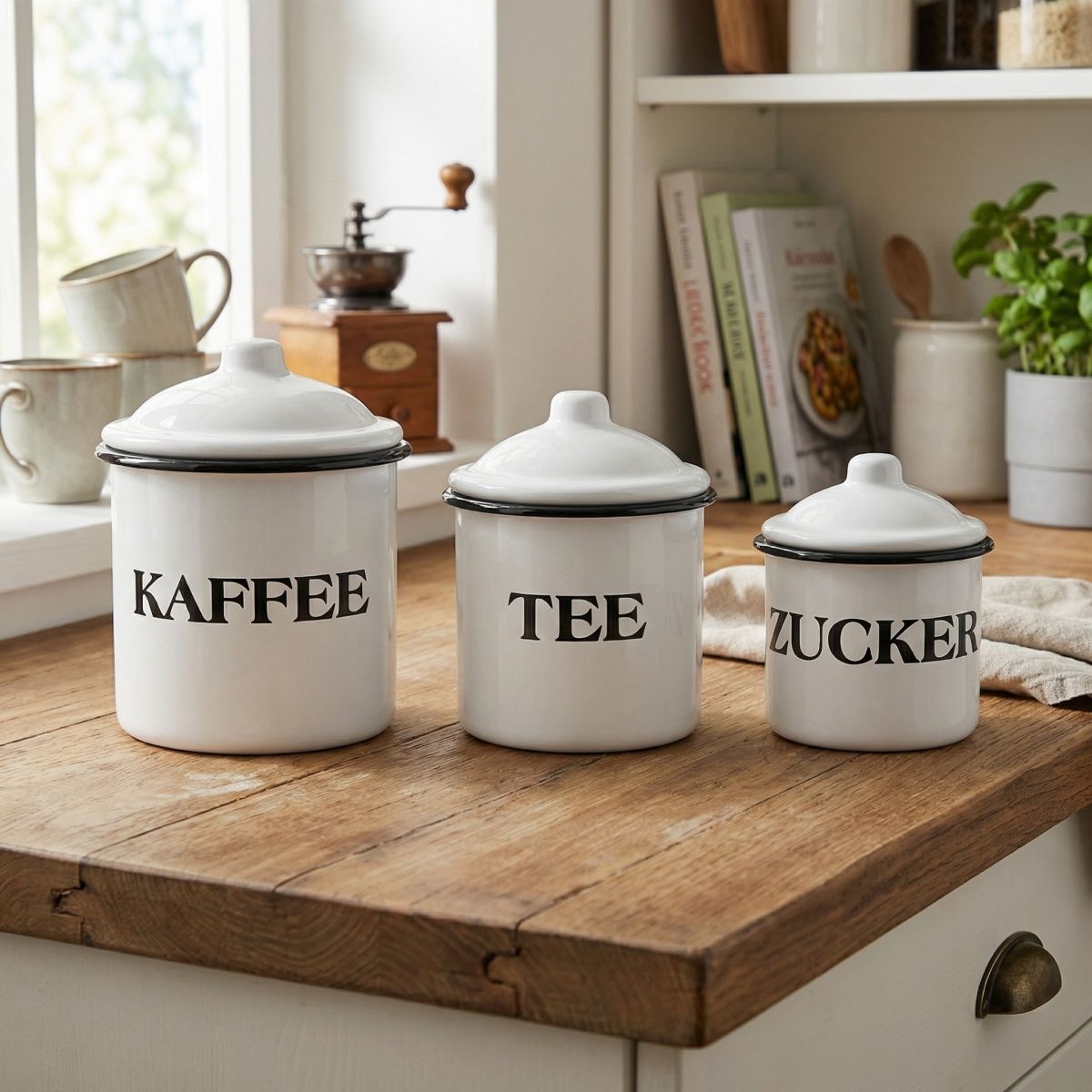 Ambiente Haus Küchenorganizer-Set »Emailliert - Tee, Kaffee, Zucker«