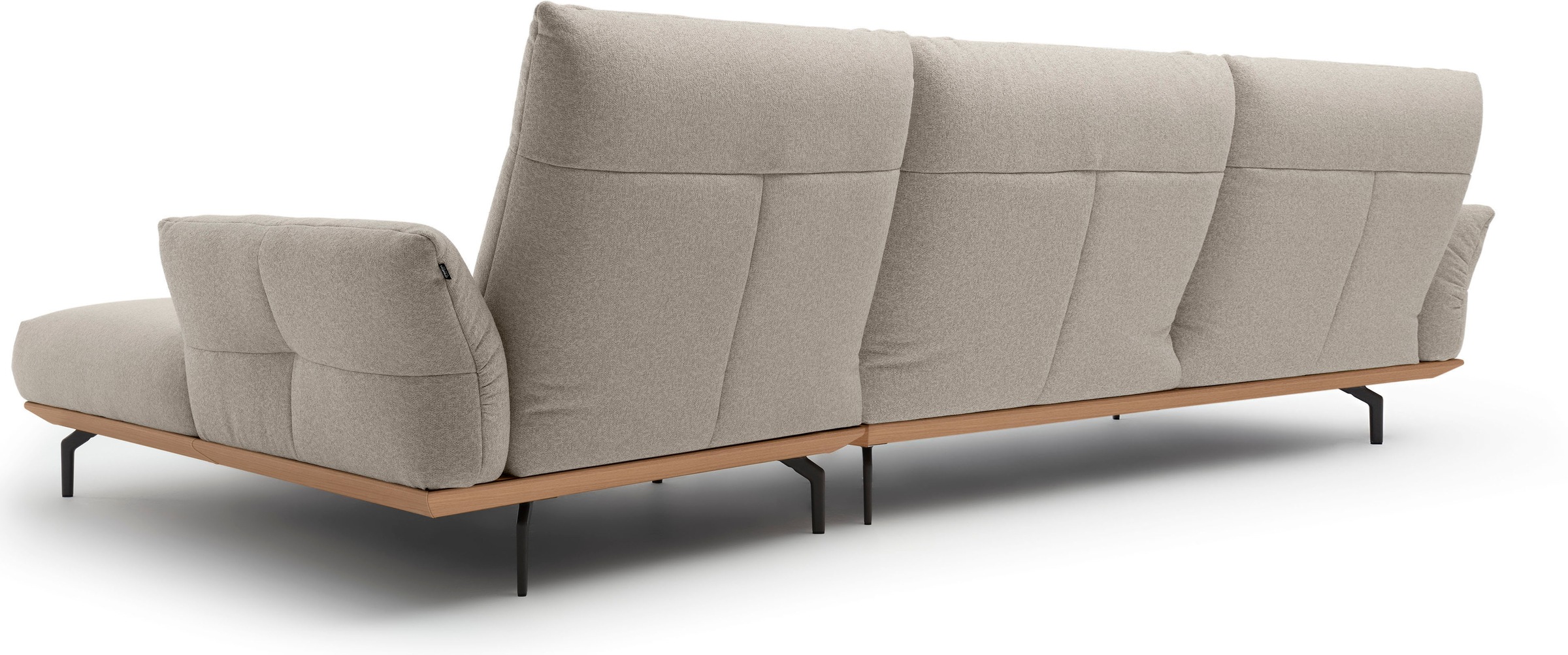 Creation BY ROLF BENZ Ecksofa »CR.460«, Sockel in Eiche, Winkelfüße in Umbragrau, Breite 338 cm