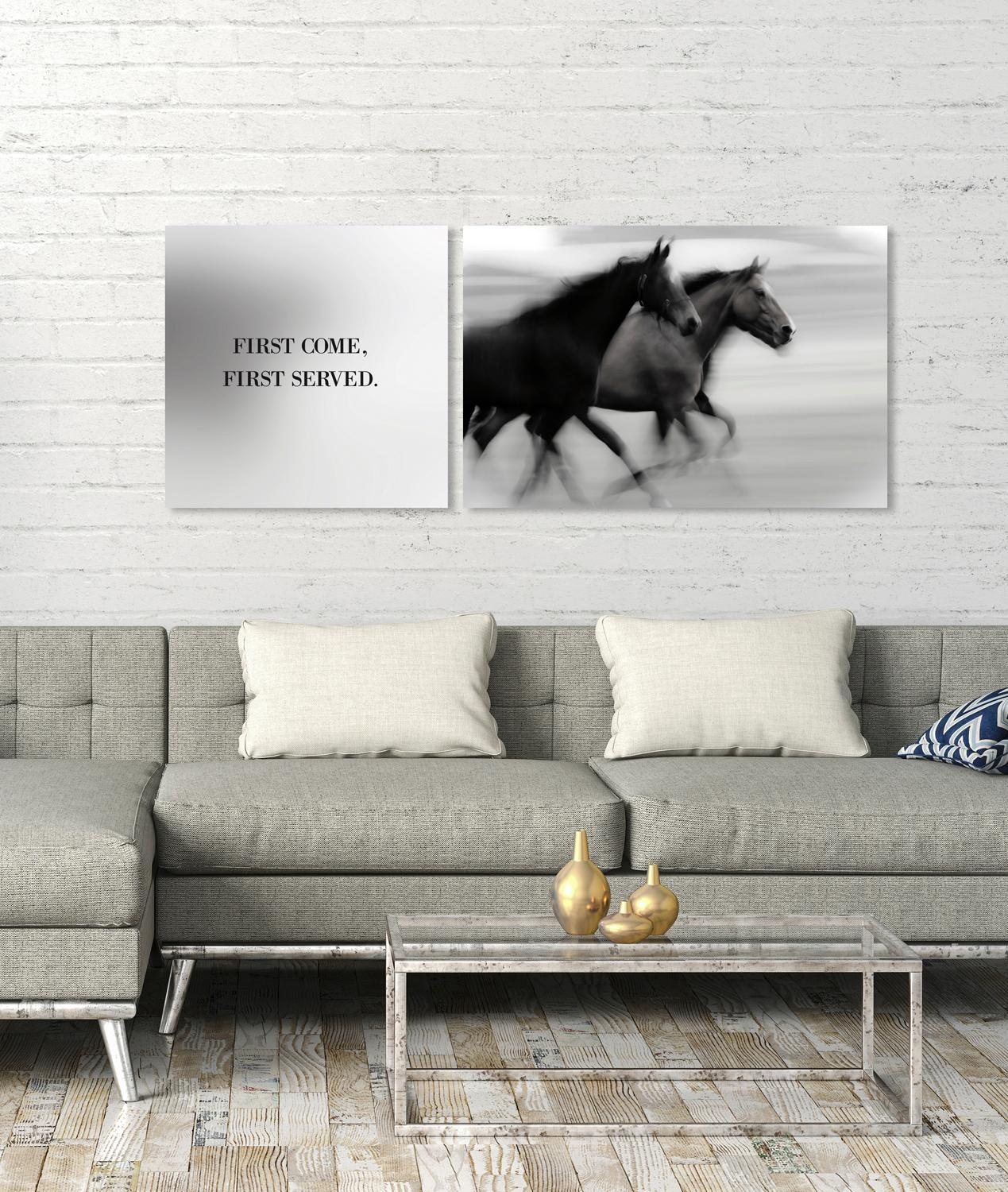 queence Leinwandbild »First come, first served«, Ponys-Pferde-Pferdebilder- günstig online kaufen