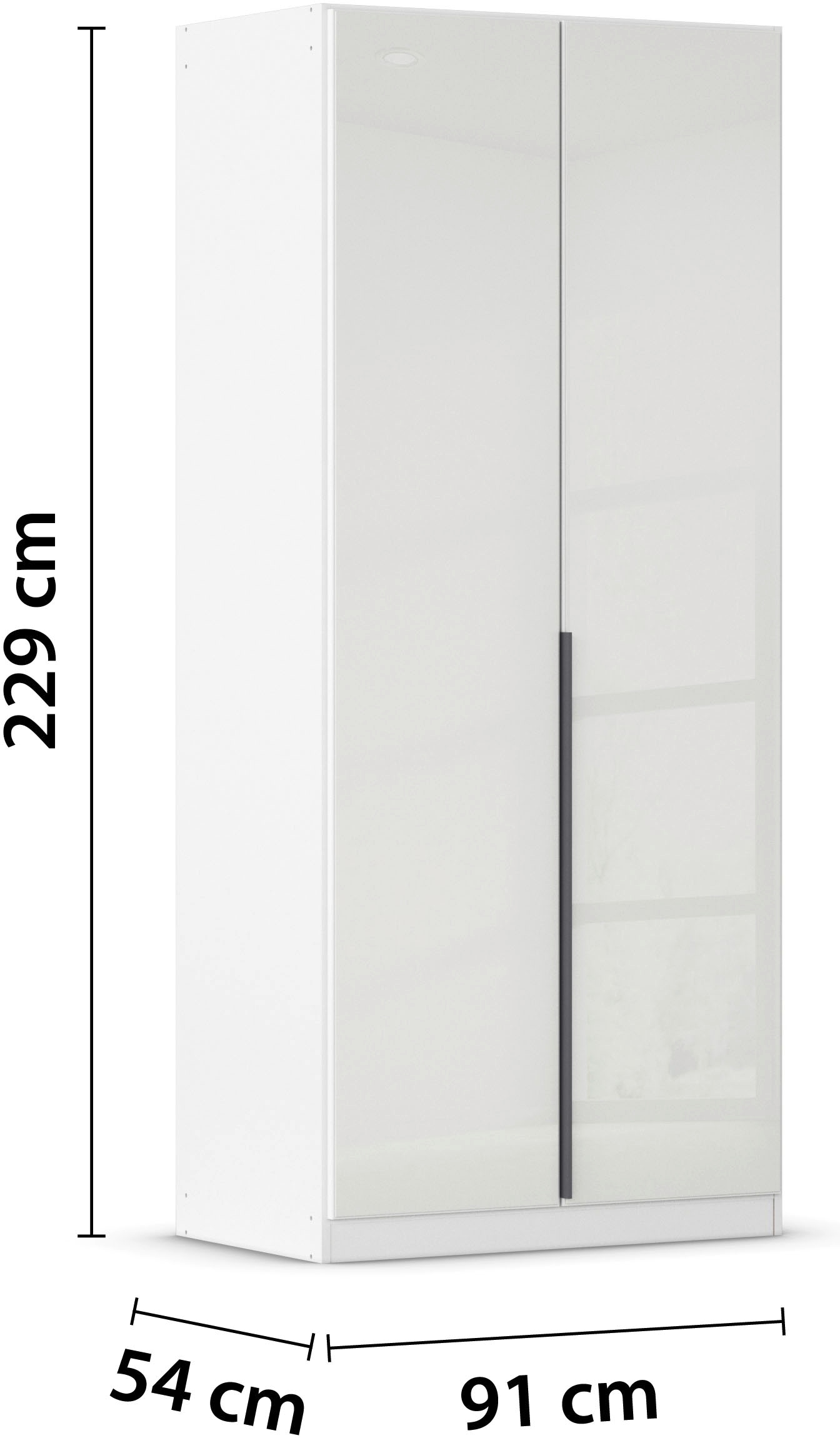 rauch Drehtürenschrank »Kleiderschrank Kleiderschränke Schrank Garderobe AGORDO mit Glasfront«, (in zwei Griff-Farben), durchdachte Innenausstattung, in 6 Breiten und 2 Höhen MADE IN GERMANY
