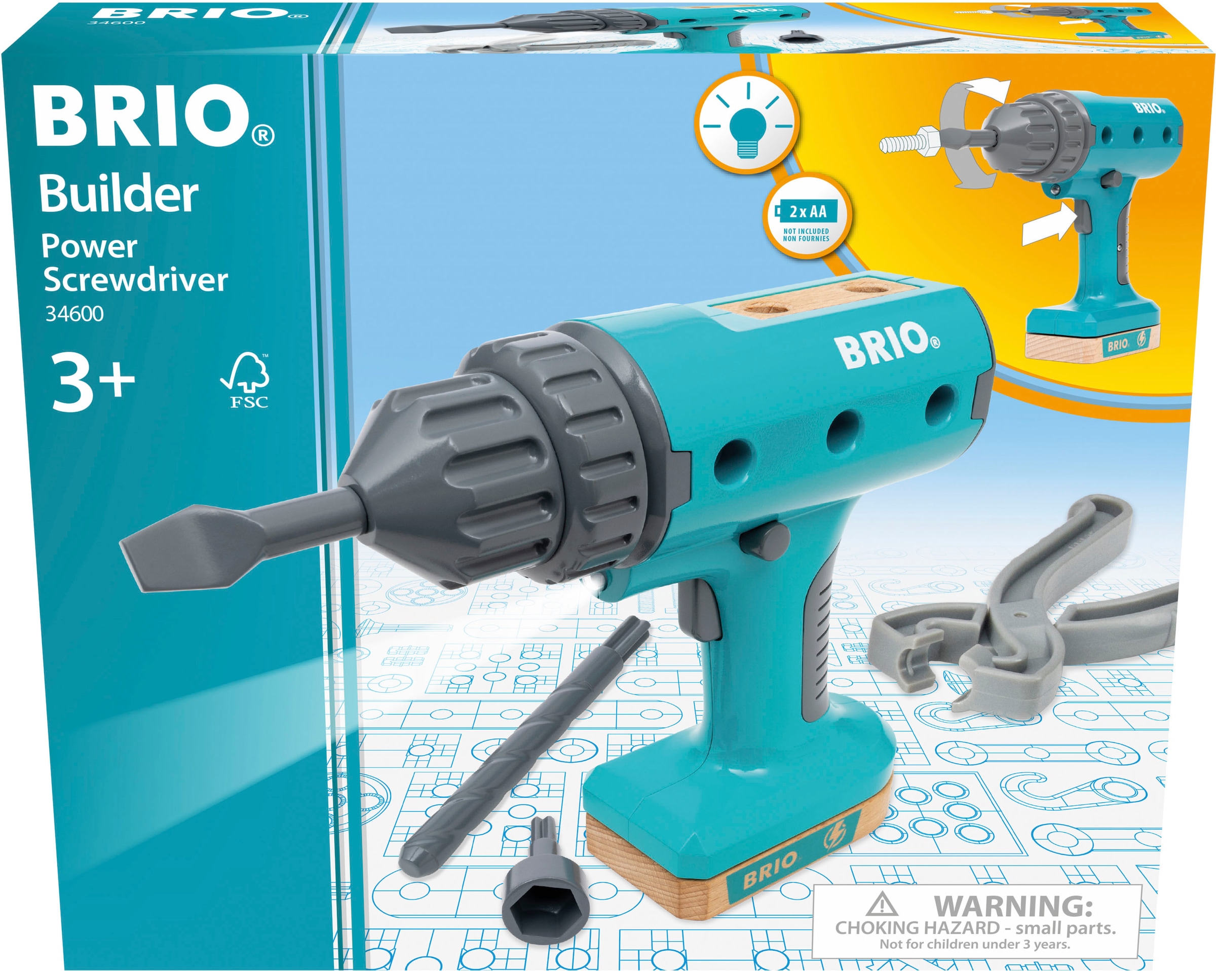 BRIO® Kinder-Akkuschrauber »Builder Akkuschrauber«, FSC®- schützt Wald - weltweit