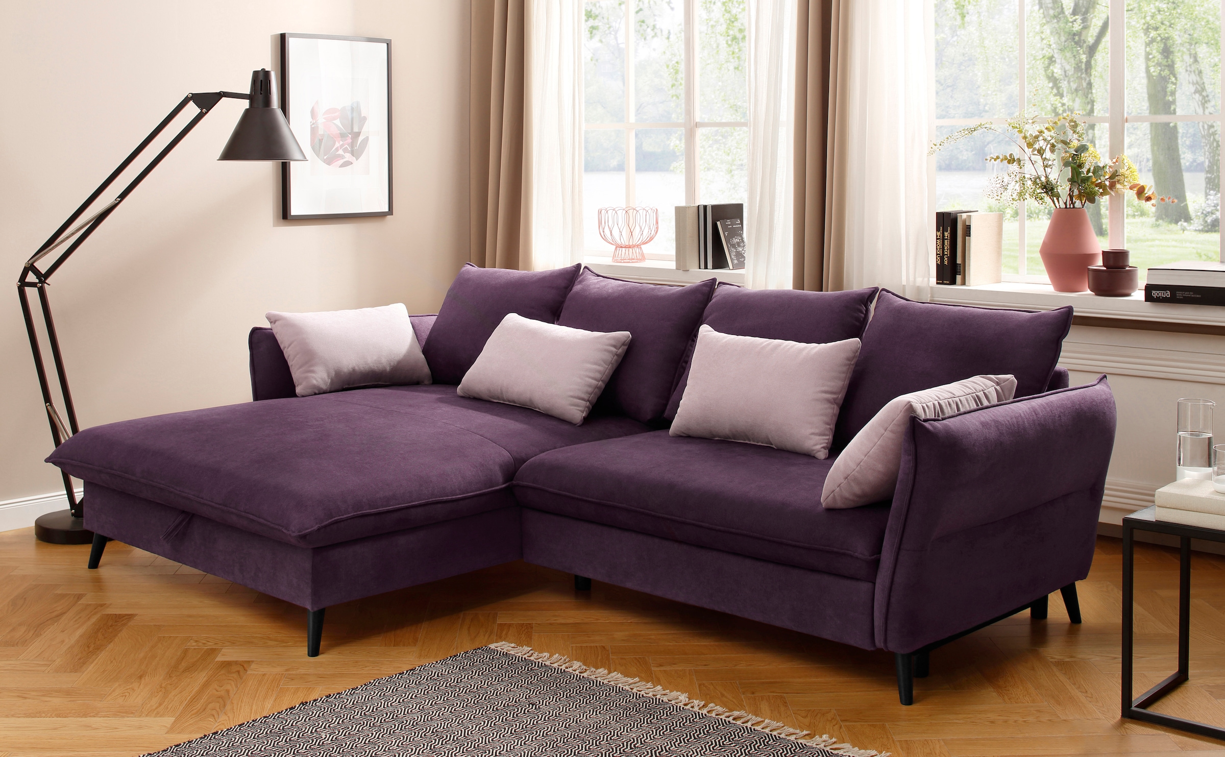 Home affaire Ecksofa »Tirano, moderne Optik, komfortabel, Breite 274cm,L-Fo günstig online kaufen