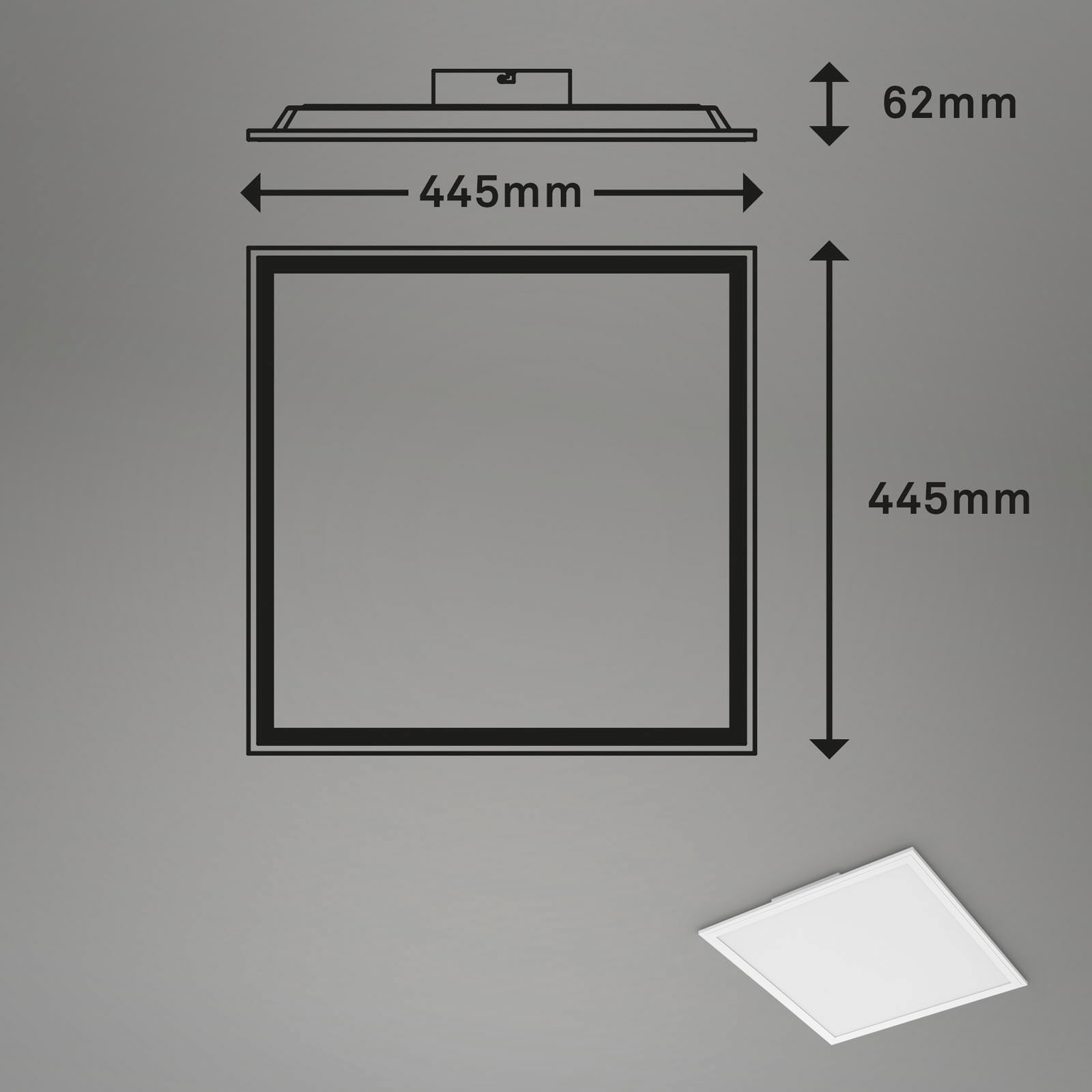 Briloner Leuchten LED Panel »7152016 Colour«, Leuchtmittel LED-Board | LED fest integriert, Deckenlampe, 45x45x7cm, Weiß, 24W, Wohnzimmer, Schlafzimmer, Küche