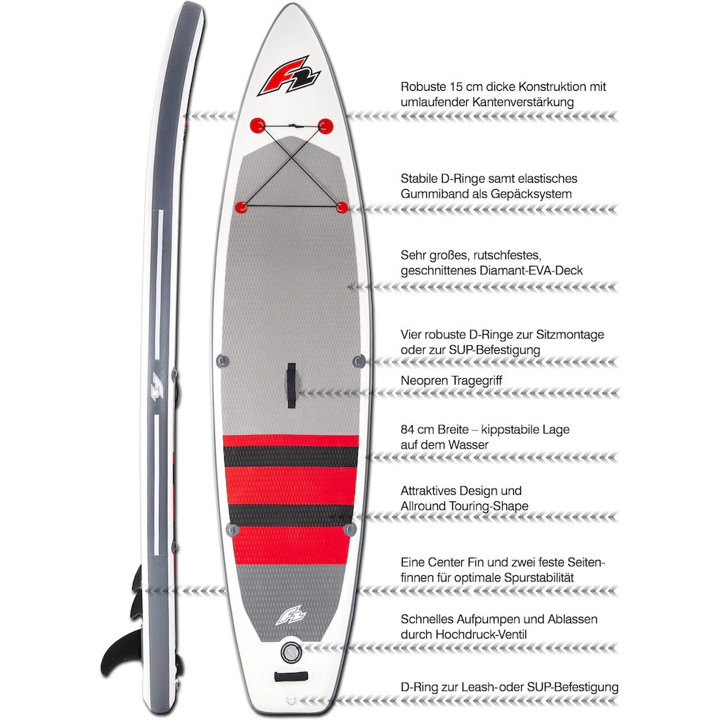 F2 Inflatable SUP-Board »Union 11,5«, (Set, 4 tlg.)