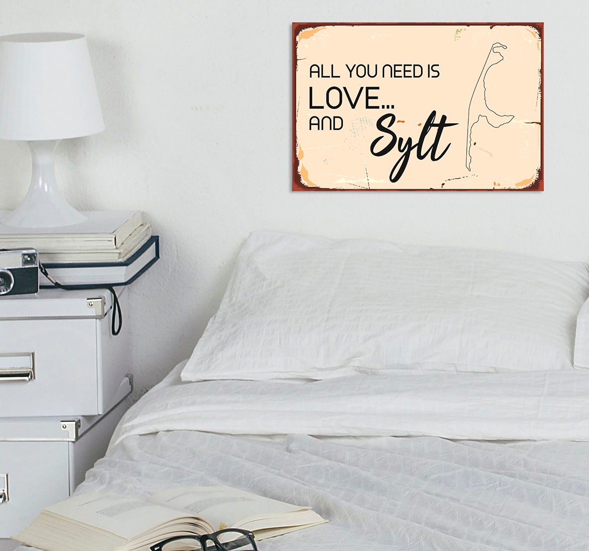 queence Metallbild »Love and Sylt« Schriftzug   Schriftzüge 1 Stk. tlg. Sta günstig online kaufen