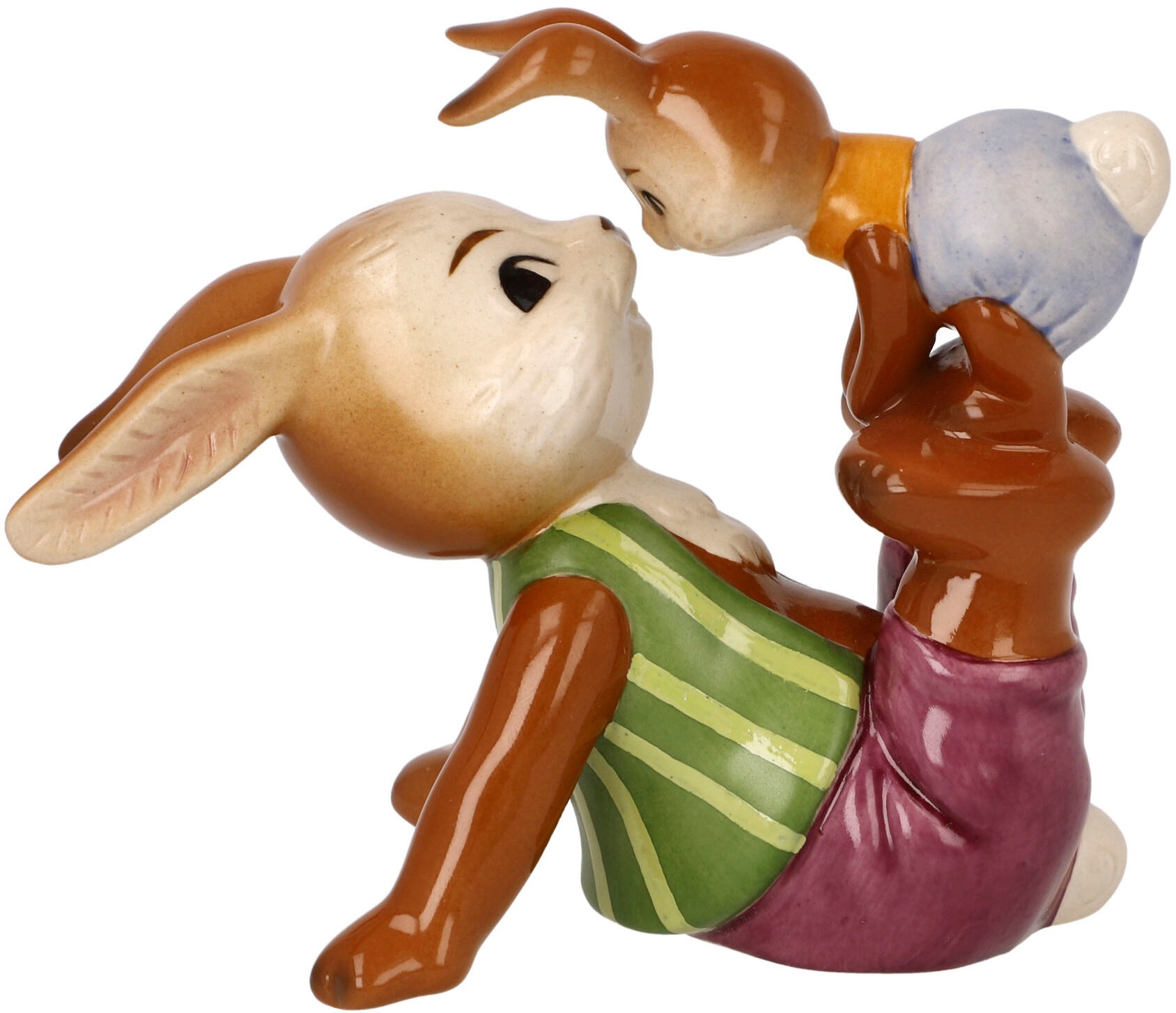 Goebel Osterhase »Frechdachs«, Sammelfigur, Hasenvater mit Hasenkind