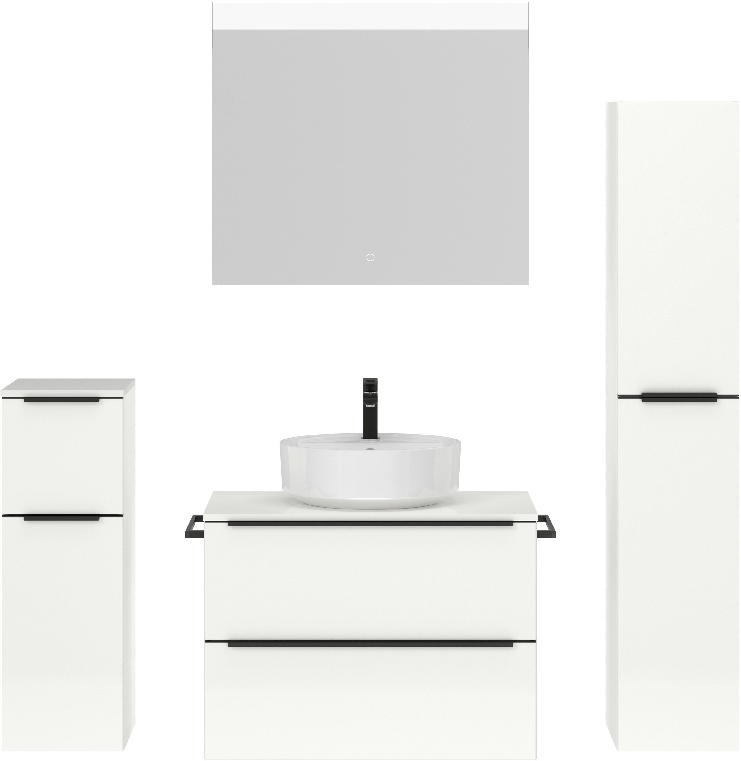 nobilia® Badmöbel-Set »Alvene« vormontiert, mit Soft-Close, 4 Stk. tlg. günstig online kaufen