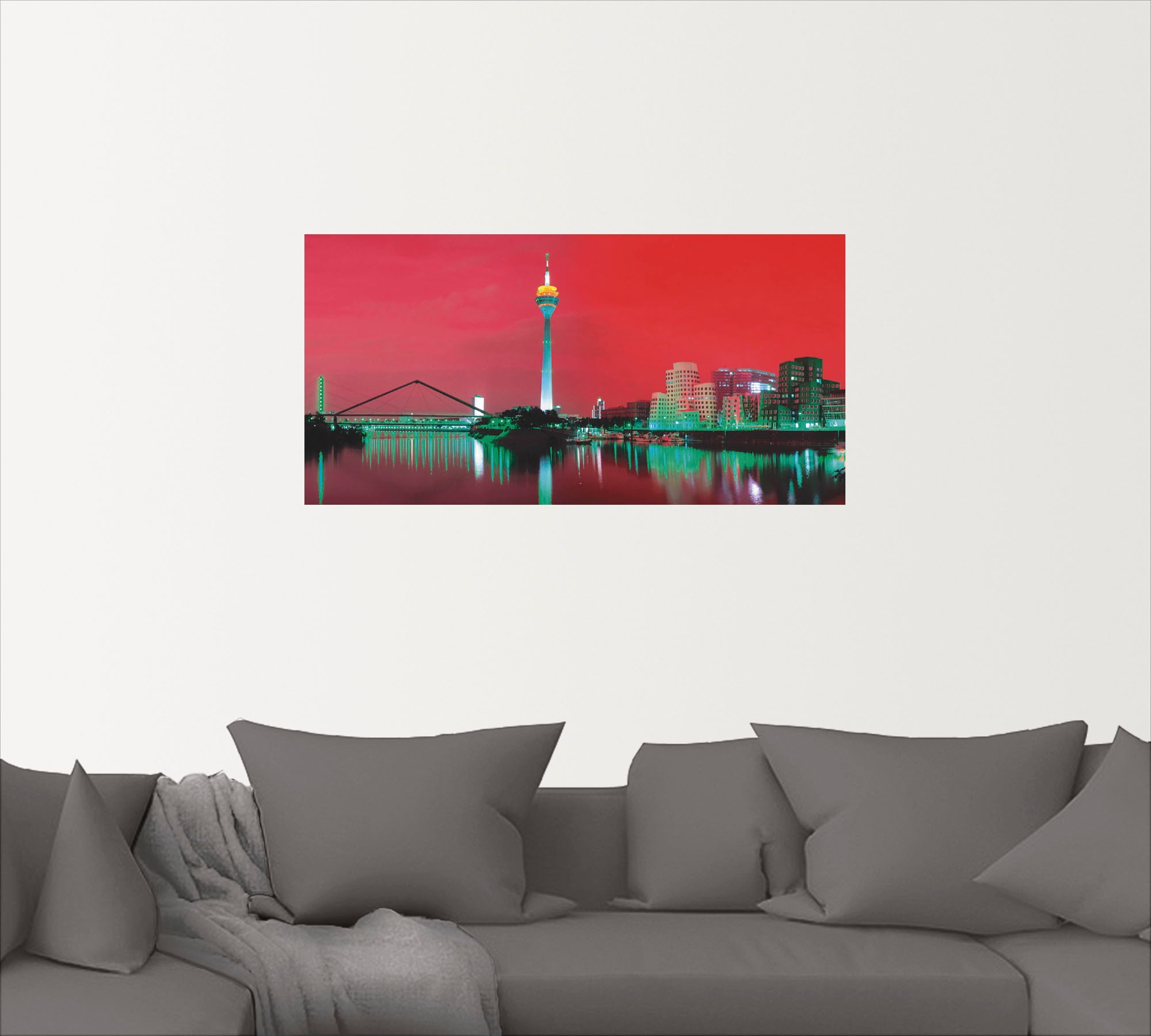Artland Wandbild »Düsseldorf Skyline V«, Deutschland, (1 St.), als Leinwandbild, Wandaufkleber oder Poster in versch. Größen