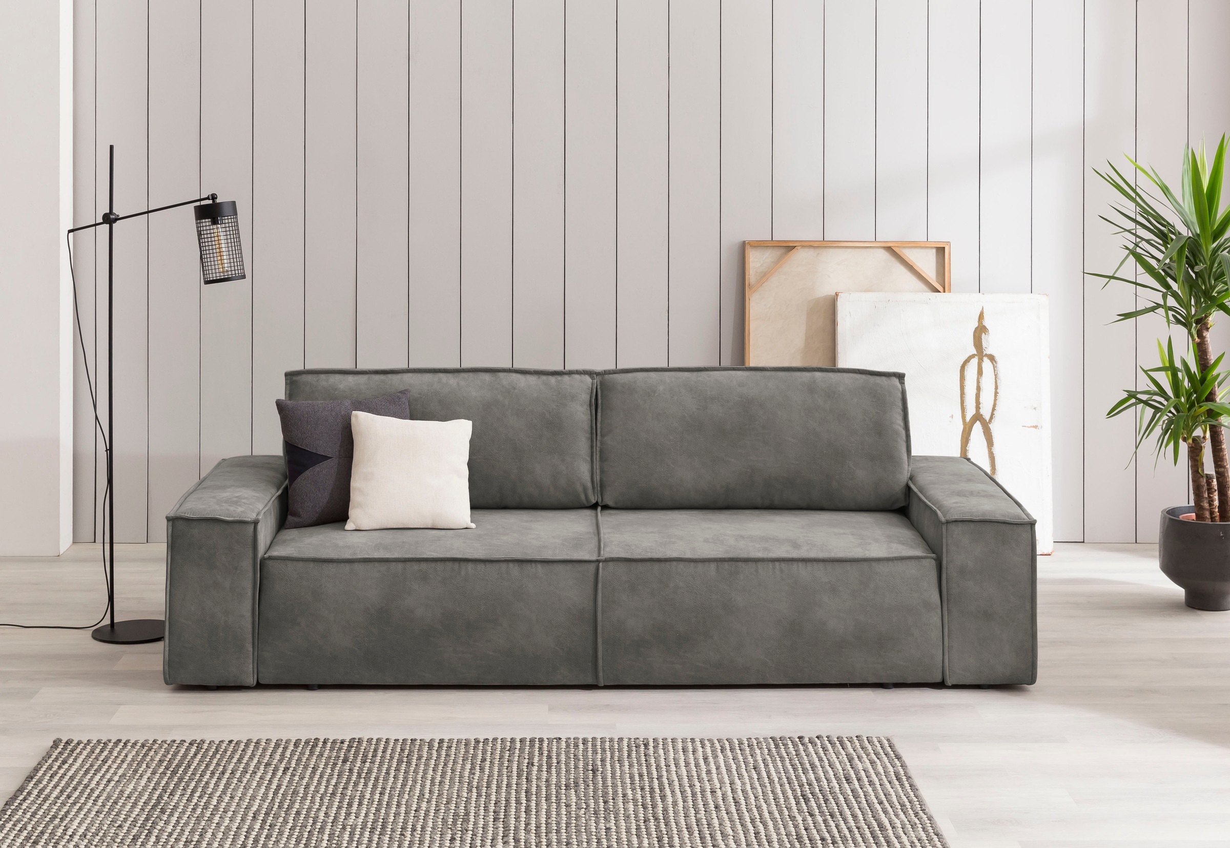 Home affaire 3-Sitzer »SHERWOOD Schlafsofa (257cm) Cord, Samtvelours, Vinta günstig online kaufen