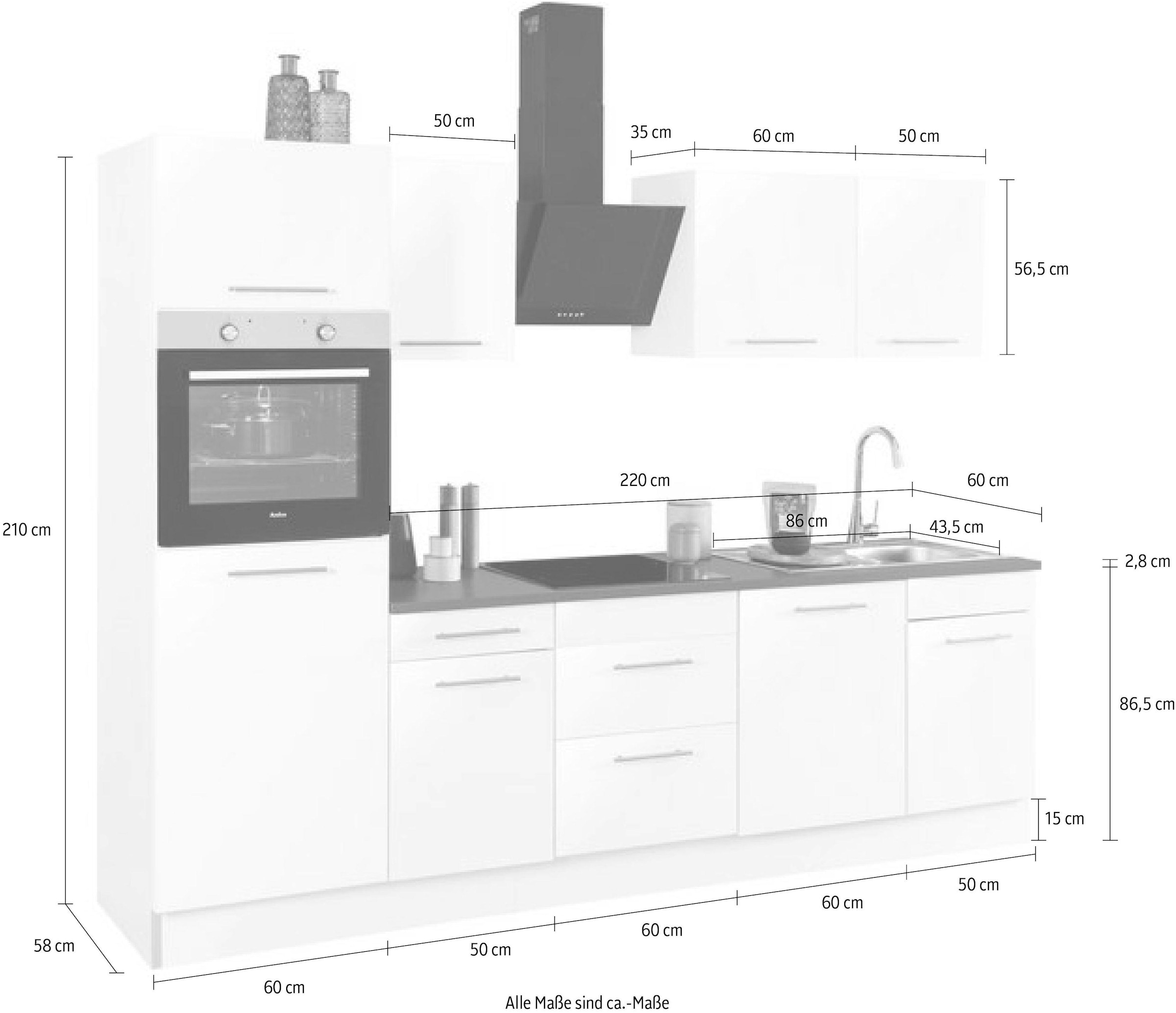 wiho Küchen Küchenzeile »Ela«, Breite 280 cm, Soft-Close-Funktion,  höhenverstellbare Füße auf Raten kaufen