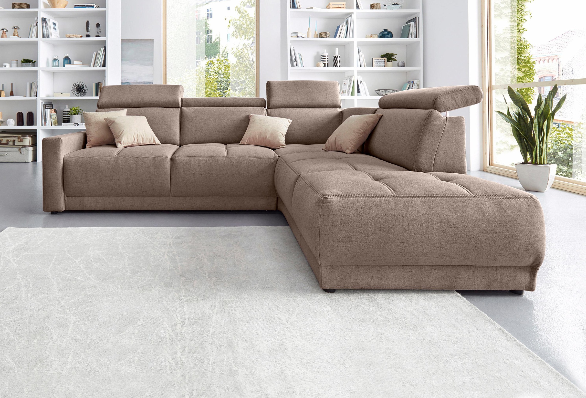 DOMO collection Ecksofa »Ava, moderne Sitzheftung mit toller Doppelnaht, ko günstig online kaufen
