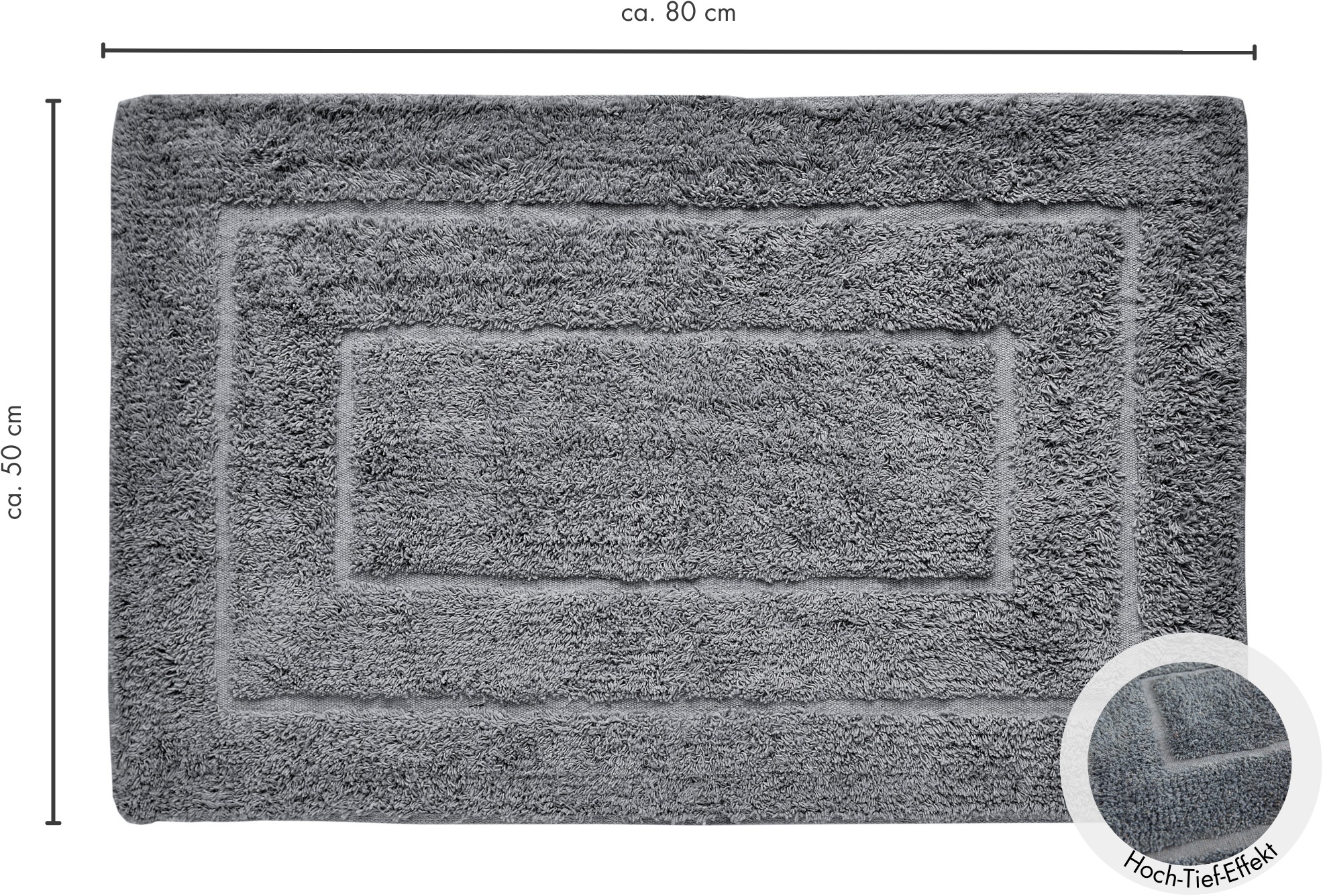Andiamo Badematte »Havanna, 50x80 cm«, fußbodenheizungsgeeignet-schnell trocknend, Badteppich, Uni Farben, Hoch-Tief Effekt, verschiedene Designs