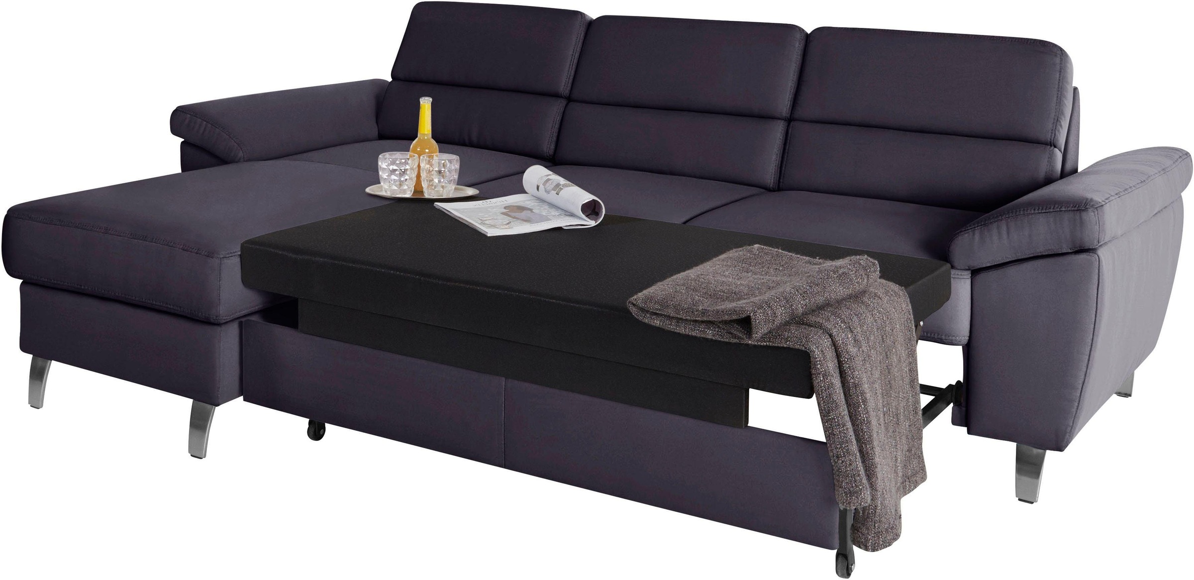 sit&more Ecksofa »Sorano L-Form«, wahlweise mit Bettfunktion und Bettkasten
