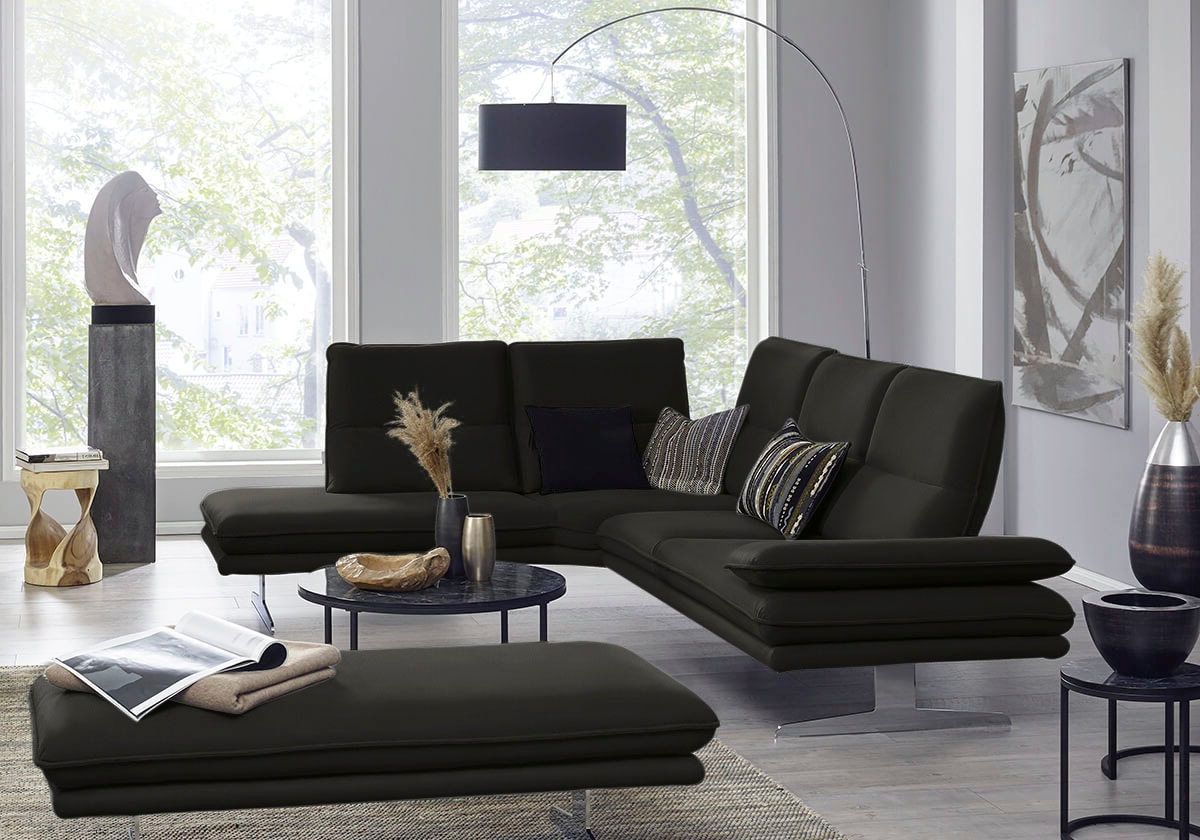 W.SCHILLIG Ecksofa »broadway, Designsofa, mit tollem Sitzkomfort, L-Form«, Sitztiefenverstellung, Kopfteil- & Seitenteilverstellung, Breite 284cm