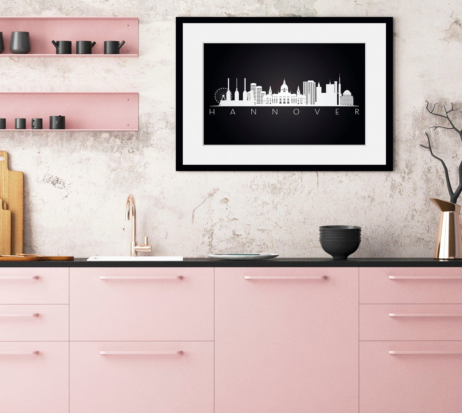 queence Bild »Hannover Skyline«, Städte-Stadt-Deutschland-Schwarz-Weiß-Gebä günstig online kaufen