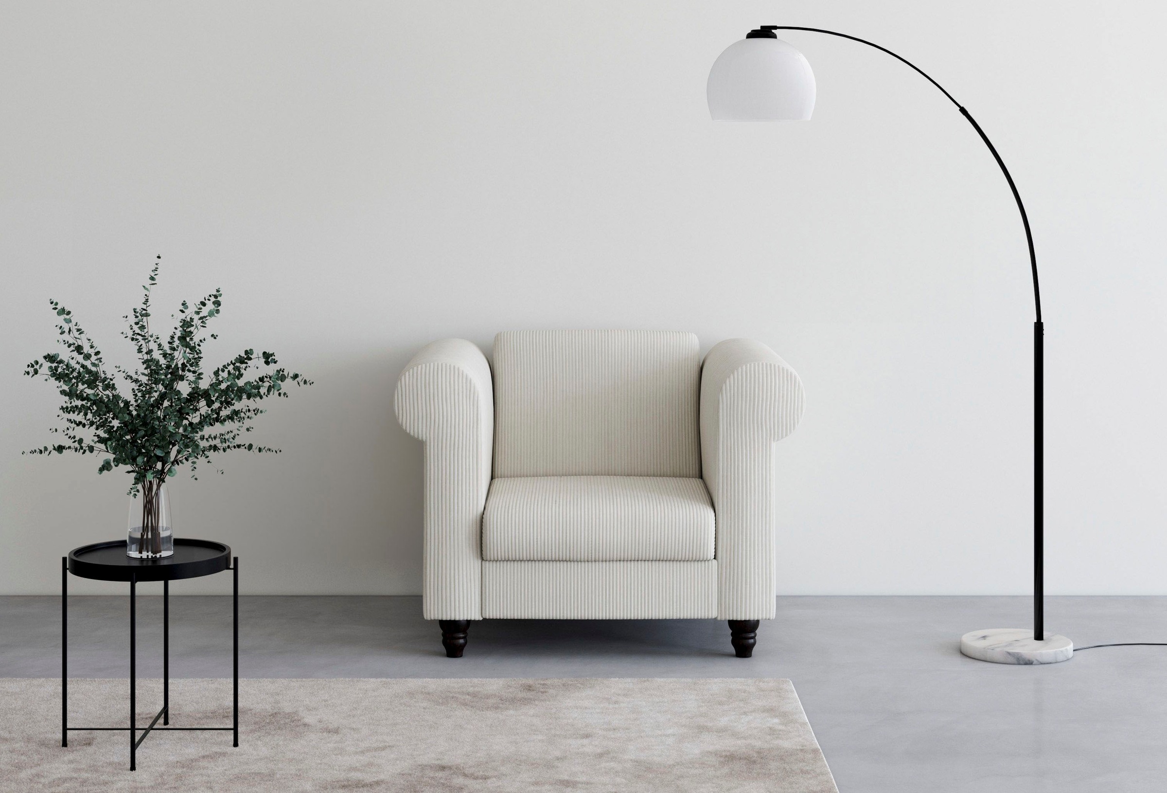 Dorel Home Chesterfield-Sessel »Felix II in Breit-Cord«, mit Rückenlehne 3- günstig online kaufen