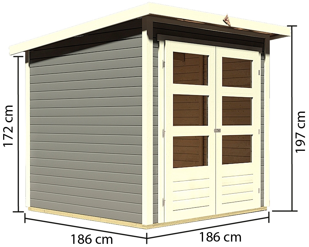 Karibu Gartenhaus »Stockach 2«, (Set), anthrazit, naturbelassen oder terragrau