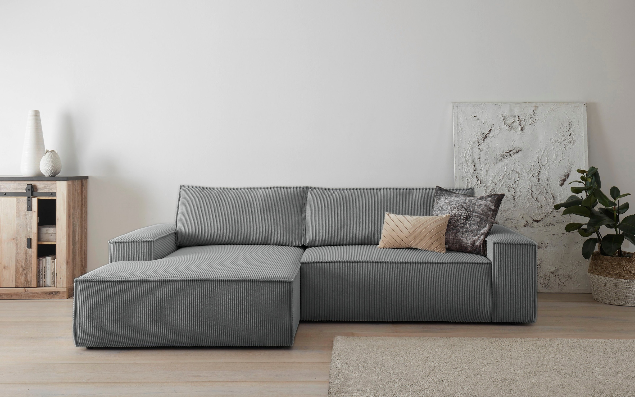 Home affaire Ecksofa »SHERWOOD«, mit Bett-Funktion (Liegefläche 210x136 cm), mit 2 losen Rückenkissen