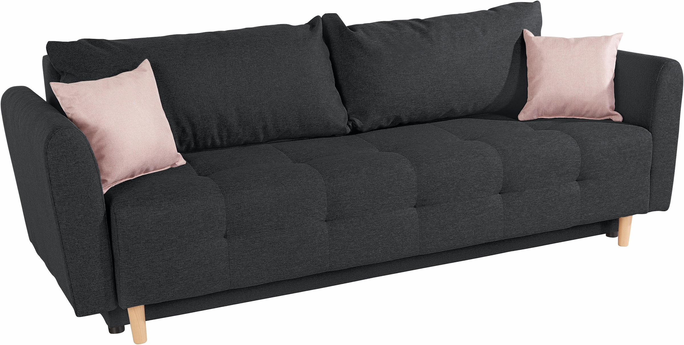 INOSIGN Schlafsofa Nordic, inklusive Bettkasten und Zierkissen