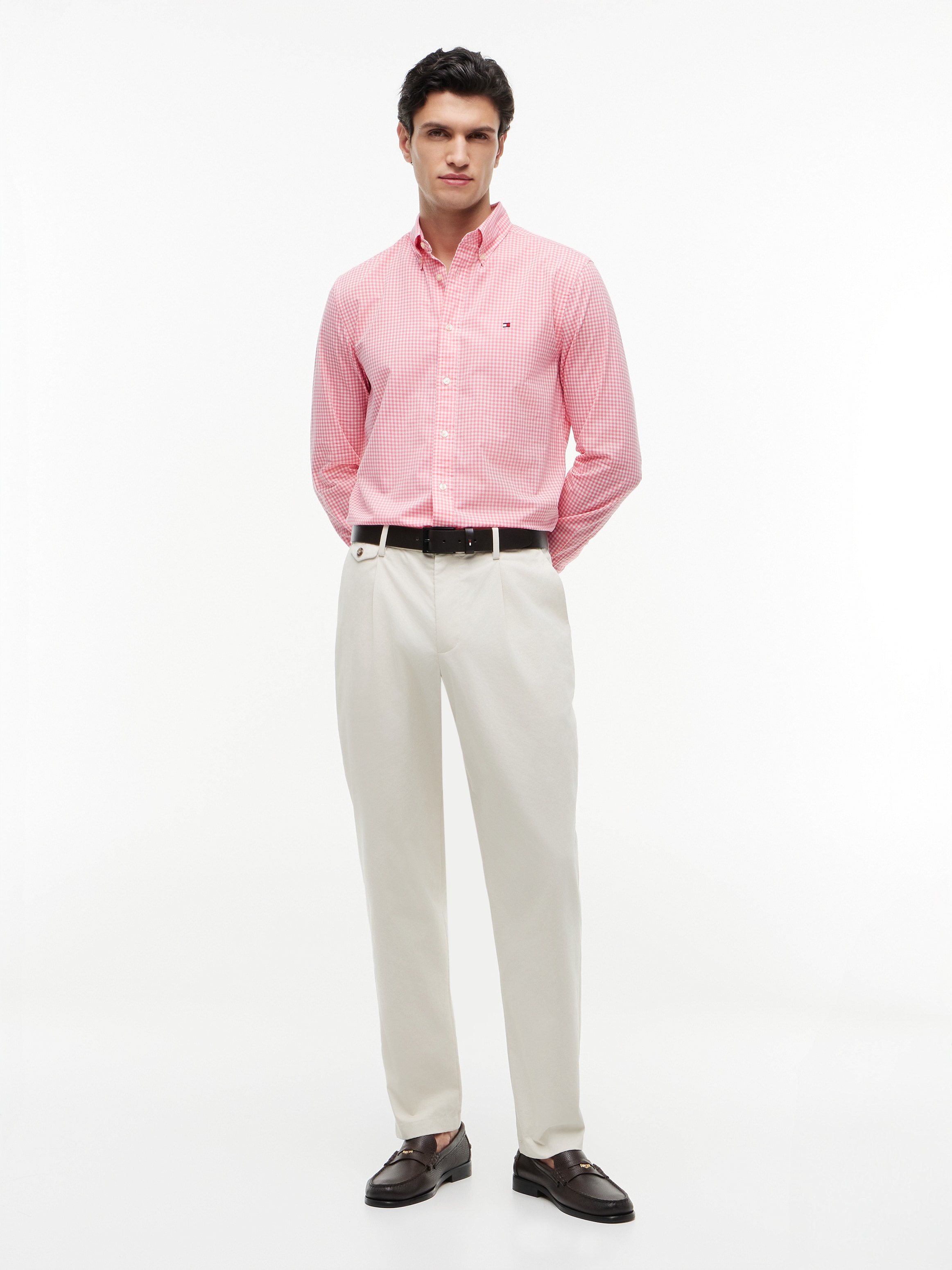Tommy Hilfiger Langarmhemd »FLEX POPLIN GINGHAM SHIRT« Regular Fit Flex Cotton Gingham