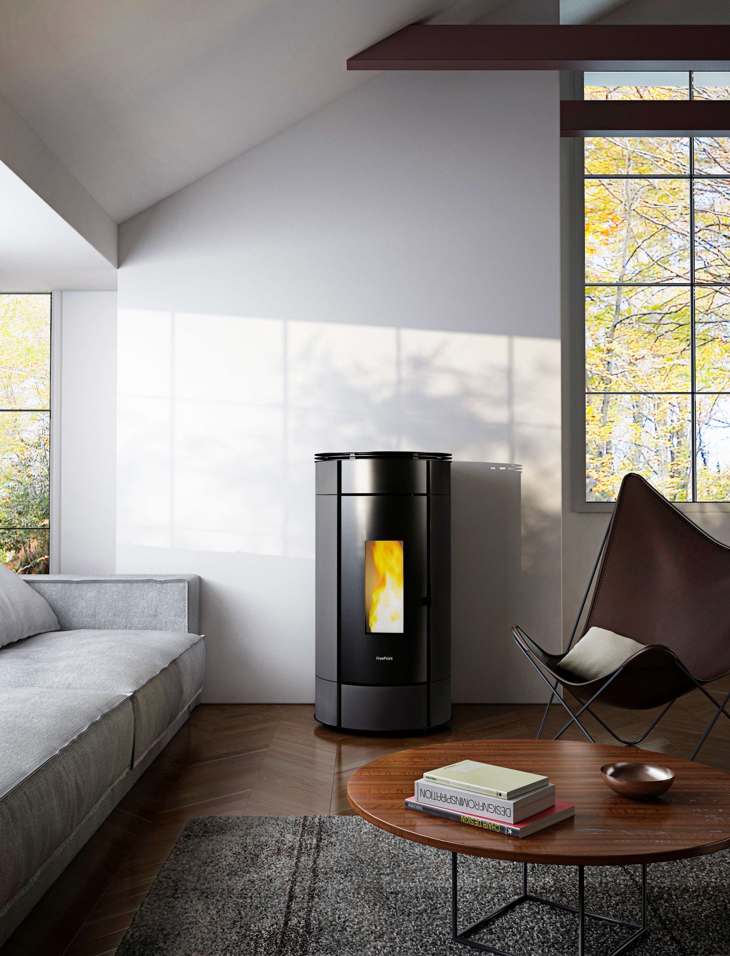 Freepoint Pelletofen Globe Stahl Anthrazit 10,5 kW mit Automatik günstig online kaufen