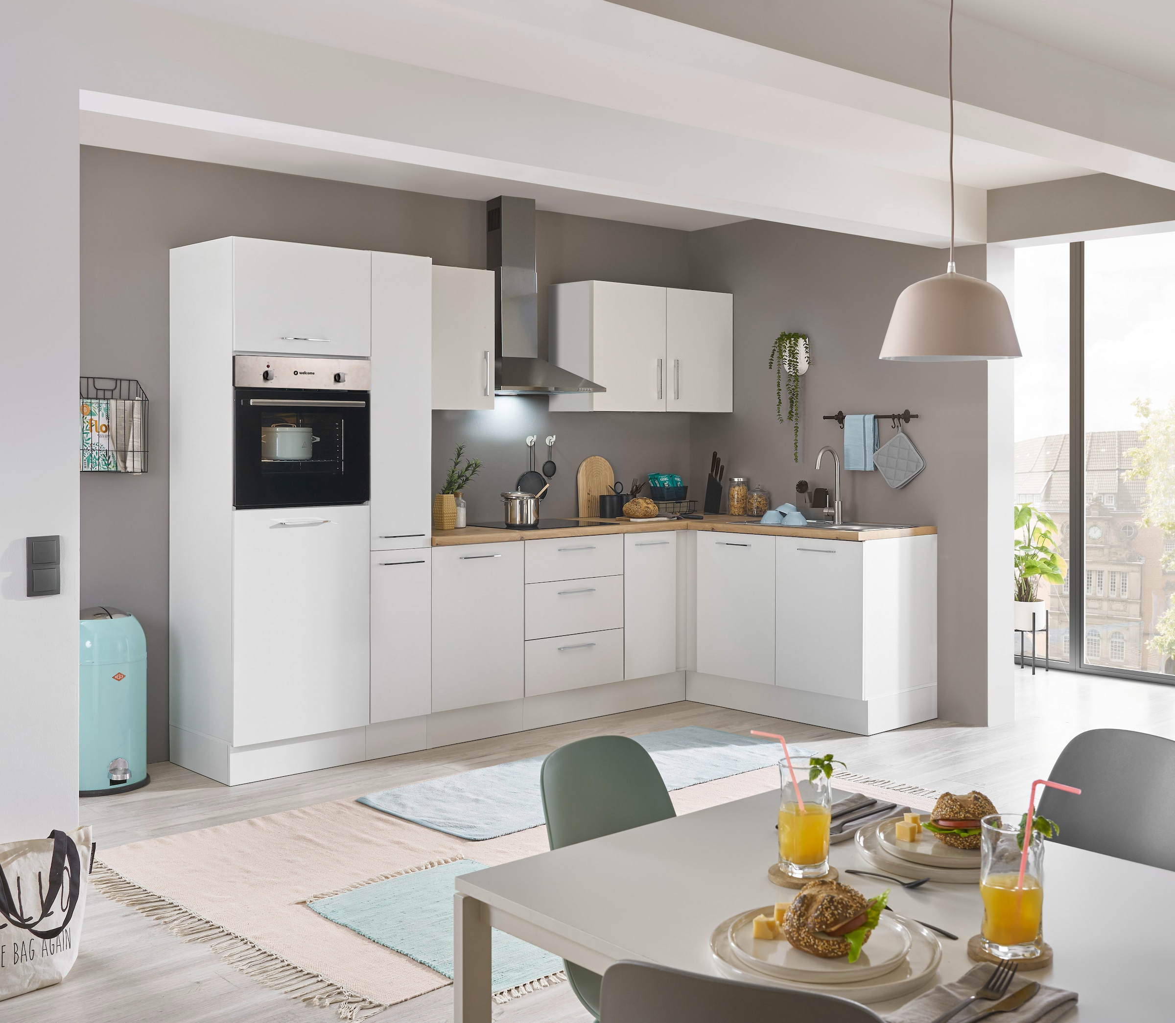 BASIC by Balculina Winkelküche »Turin«, Stellbreite 300x175 cm, wahlweise mit E-Geräten