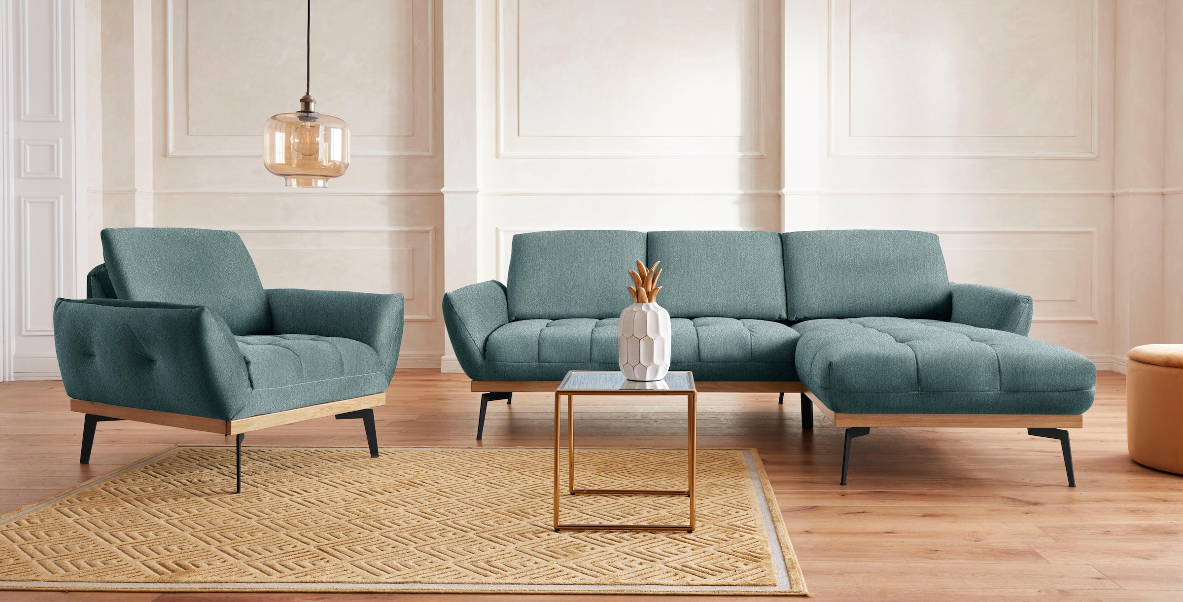 Guido Maria Kretschmer Home&Living Ecksofa »Palíc, inkl. Rückenverstellung, bequem, elegant, Breite 245cm, L-Form«