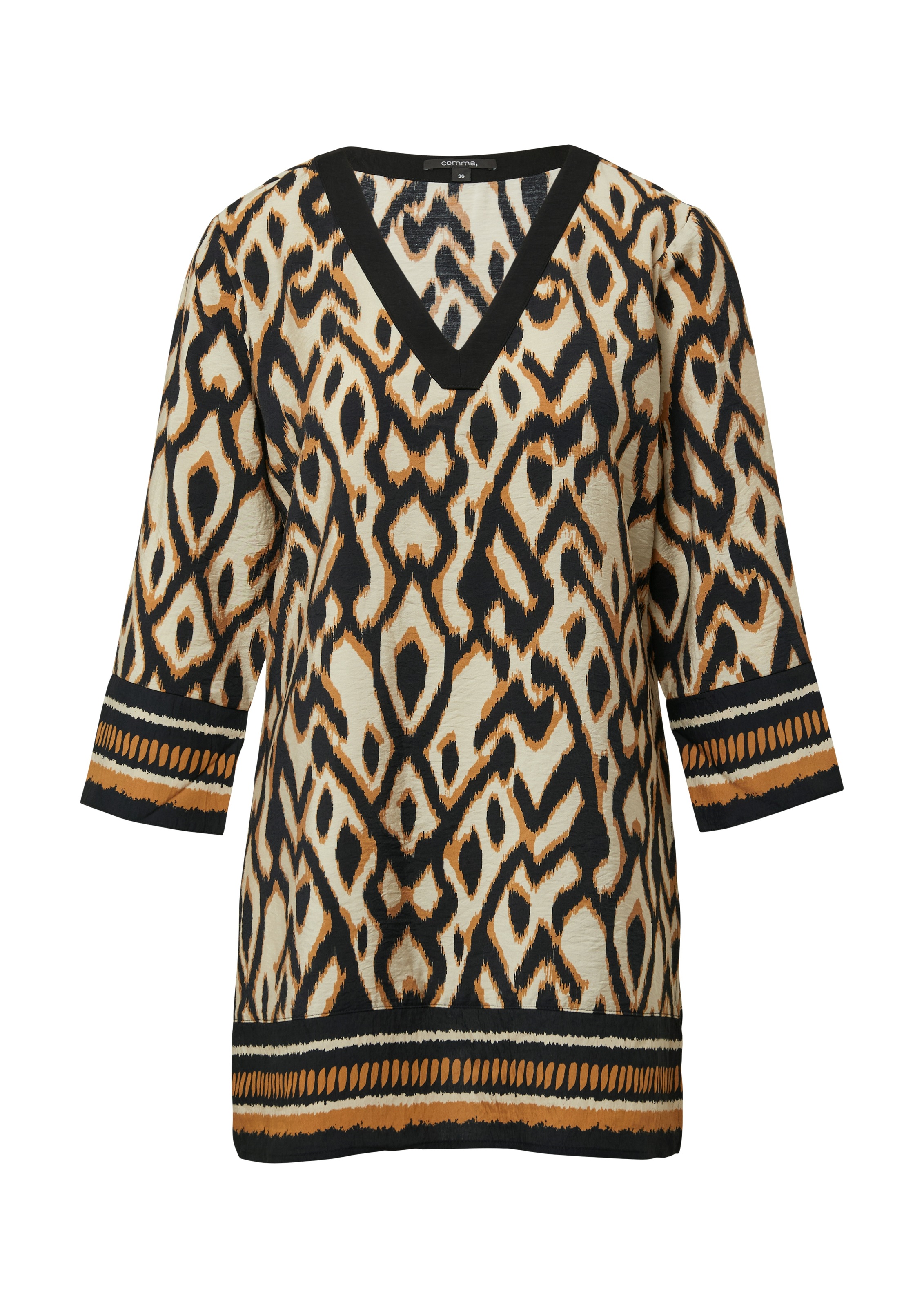 Comma Klassische Bluse, mit All-Over Print