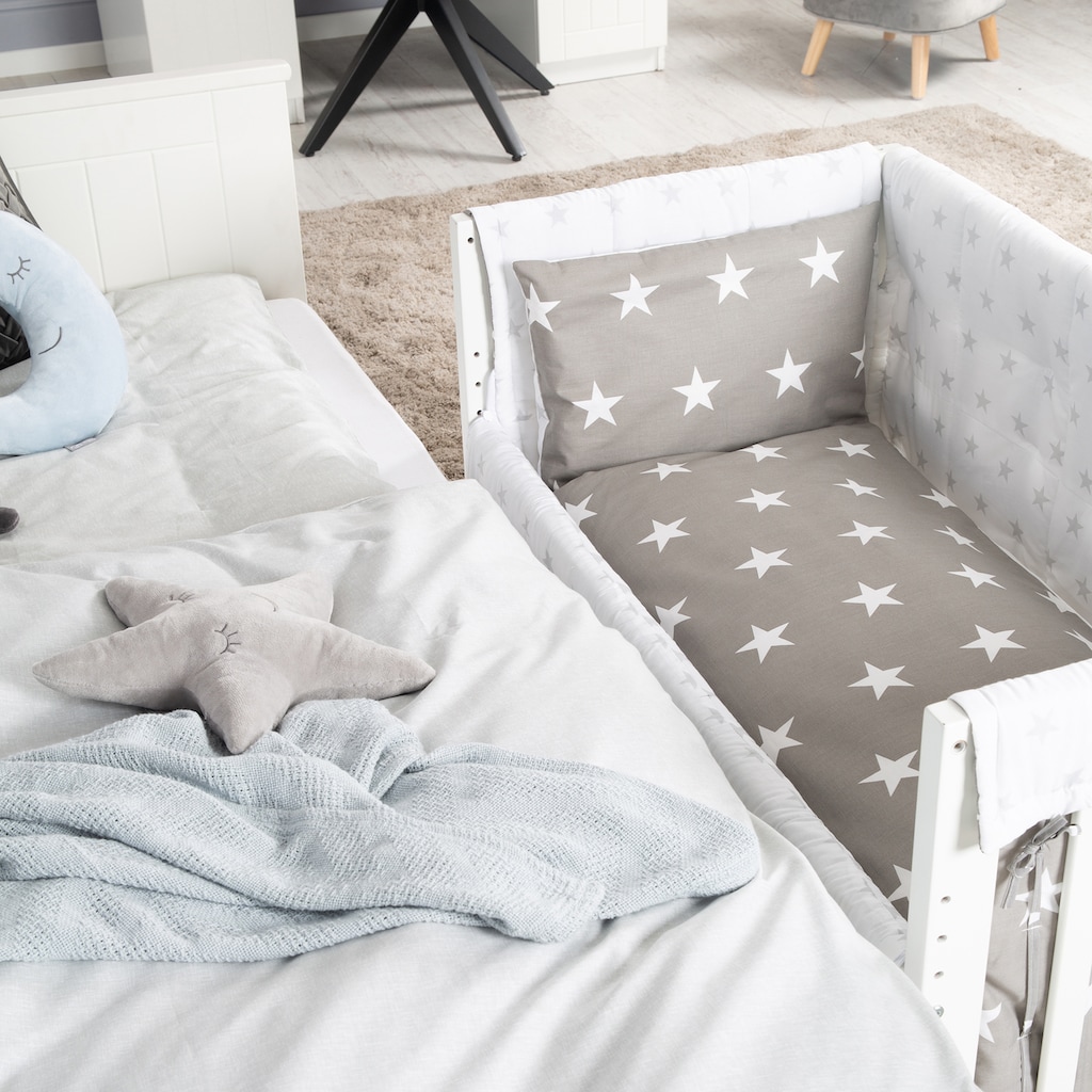 roba® Stubenbett »3in1, Little Stars, weiß«, zu Elternbett oder Bank umbaubar