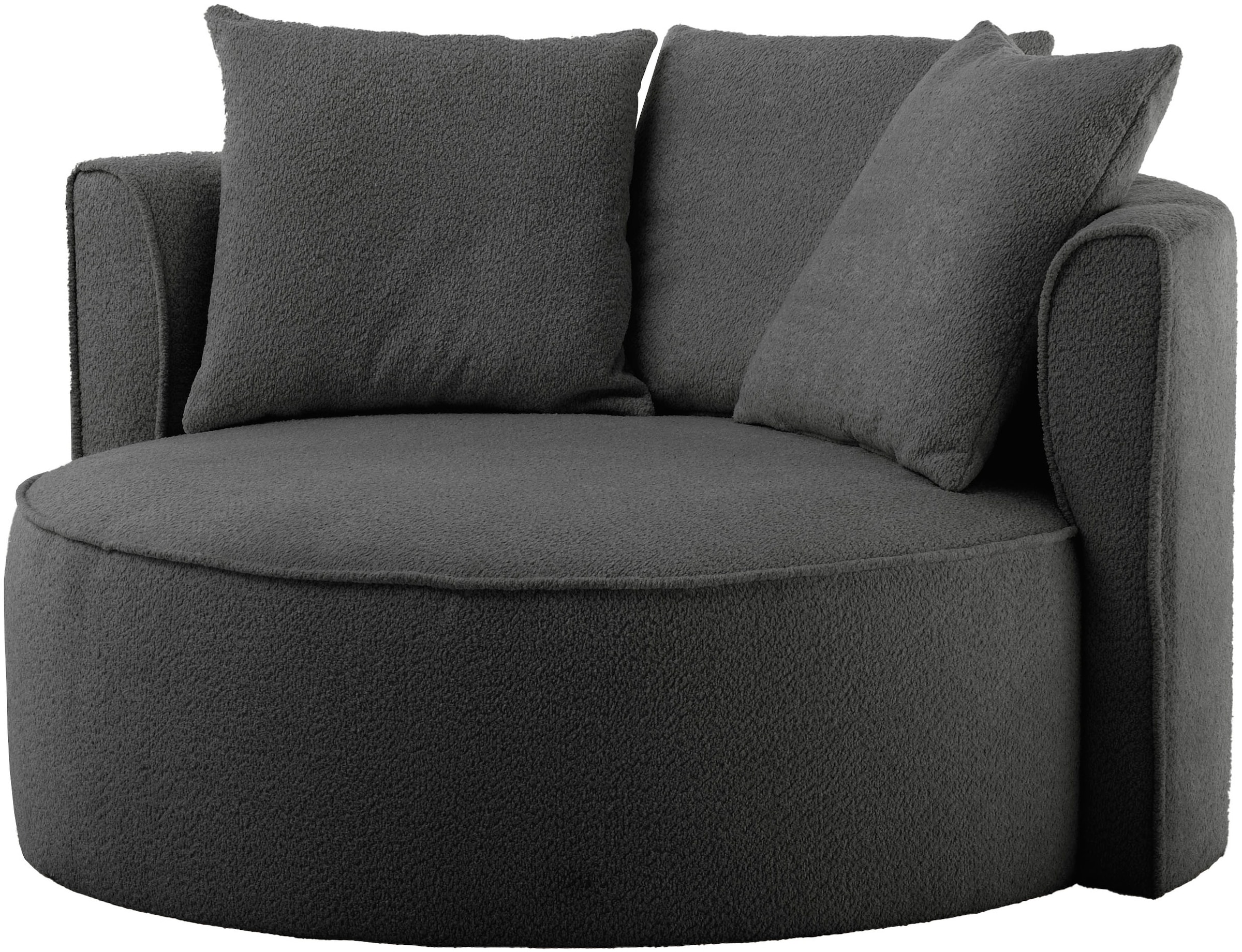 LeGer Home by Lena Gercke XXL-Sessel »Isalie, Sessel in modernen Farben, Lesesessel, Loveseat, Big-Sessel«, trendige Stoffe, mit 3 Zierkissen, große Sitzfläche, Hocker optional