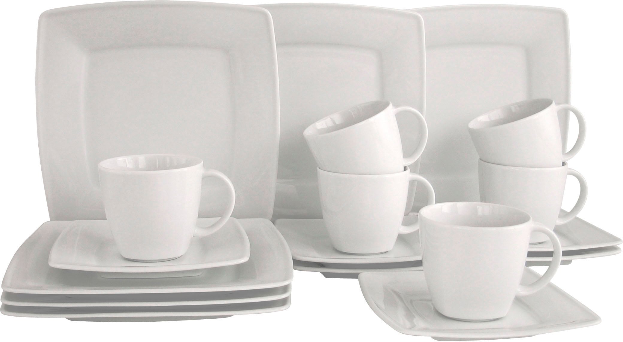 CreaTable Kaffeeservice Victoria weiß Porzellan 18 tlg. günstig online kaufen