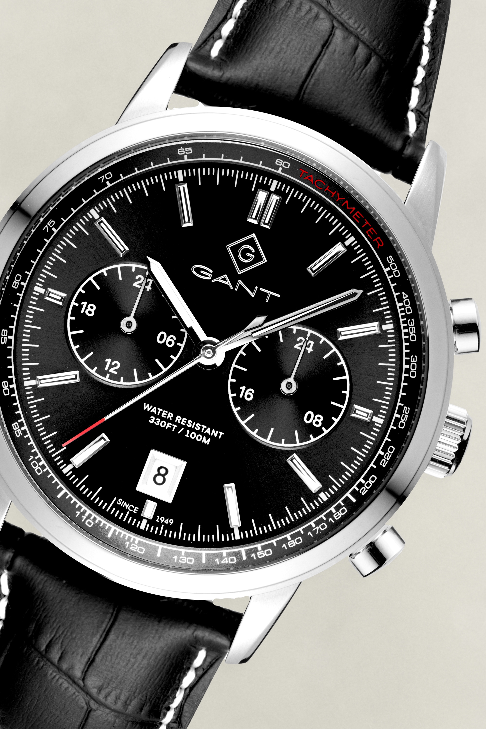 Gant Quarzuhr »Bergamo« Armbanduhr, Herrenuhr, Lederarmband, analog, Tag, Dualzeit